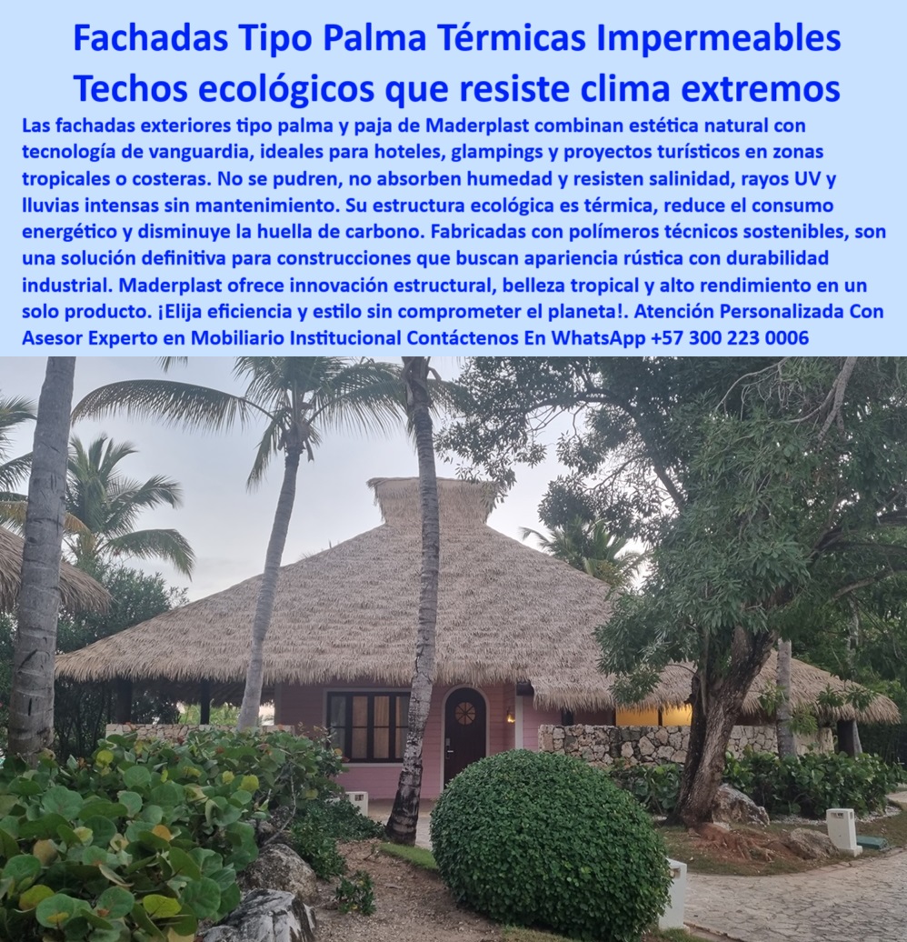 Fachadas Térmicas Exteriores Ecológicas Impermeables Paja Y Palma Maderplast 0 Mampostería ecológica resistente a climas extremos Fachadas térmicas sostenibles impermeables Dónde encuentro revestimientos exteriores y baja huella de carbono panel plástico ecológico tipo paja caribeña, - fachada térmica tipo palma plástica impermeable, - Las fachadas térmicas tipo palma de Maderplast ofrecen una solución ecológica, estética y de alta durabilidad para climas extremos. Fabricadas con polímeros técnicos que imitan la palma natural sin absorber humedad ni deteriorarse, estas cubiertas resisten rayos UV, salinidad, lluvias intensas y vientos tropicales sin mantenimiento. Ideales para glampings, hoteles, viviendas costeras o ecolodges, combinan belleza tropical con eficiencia energética. Reducen la huella de carbono, ofrecen aislamiento térmico y no se pudren, no se pelan y no generan residuos. Maderplast te da la tranquilidad de una fachada decorativa duradera, segura y sostenible. ¡Invierte en innovación tropical!, - ¿Techo decorativo rústico que no se dañe con el clima?, - cubierta impermeable para zonas costeras tropicales, - fachada plástica decorativa de bajo consumo energético, - fachada-plástica-estilo-natural, - techo rústico tipo cabaña ecológica, - fachada tipo tiki de plástico reciclado duradero, - estructura decorativa tipo choza tropical, - techo-caribeño-con-baja-huella-carbono, - ¿Cuál es el mejor techo tipo choza para zonas costeras?, - techos tipo choza ecológicos resistentes a la humedad, - Material para fachadas rústicas que no absorba humedad, - techo tipo palma tropical ecológico, - soluciones-decorativas-rústicas-ecológicas, - panel térmico tipo paja para exteriores, - techo turístico con diseño natural, - revestimiento tipo palma para hoteles ecológicos, - fachada decorativa rústica con aislamiento térmico, - panel-tipo-paja-para-glamping, - fachada-decorativa-sin-mantenimiento, - fachada decorativa que no se pudre ni se pela, - Solución de fachada decorativa para glampings y hoteles costeros, - techos tropicales ecológicos sin astillas ni hongos, - cubiertas exteriores rústicas con eficiencia energética, - fachada ecológica con cubierta rústica, - fachadas-decorativas-tipo-palma, - panel estructural rústico para uso turístico, - paja sintética para fachadas sin mantenimiento, - revestimiento-ecológico-exterior-térmico, - panel decorativo tropical resistente al clima extremo, - techos ecológicos resistentes al clima tropical, - panel fachada sostenible resistente a rayos UV, - Proveedor de techos tropicales resistentes sin mantenimiento, - fachada tipo palma sintética sin mantenimiento, - Alternativa térmica ecológica a la palma natural para fachadas, - solución decorativa tipo palma para glampings sostenibles, - techado imitación palma resistente al clima, - fachada decorativa para arquitectura hotelera tropical, - techos-para-hoteles-costeros, - techos-rústicos-impermeables-ecológicos, - ¿Qué techo tipo palma resiste lluvia y salinidad sin pudrirse?, - techado impermeable con apariencia natural y tropical, - revestimiento tropical para hoteles y cabañas premium, - techo para glamping con estética rústica y durabilidad, - cubierta-sintética-resistente-climas-extremos, - cubierta estilo caribeño sin mantenimiento, - revestimiento exterior ecológico y térmico Maderplast, - ¿Cuál es el mejor revestimiento ecológico para zonas húmedas?, - techos tropicales duraderos para ambientes agresivos, - ¿Dónde venden fachadas ecológicas para hoteles en la playa?, - vivienda tropical con techo sintético, - cubierta decorativa tipo tiki resistente a salinidad, - ¿Quién fabrica techos tropicales térmicos sin mantenimiento?, - fachada decorativa de paja sintética 0 Fachadas Térmicas Exteriores Ecológicas Impermeables Paja Y Palma Maderplast 0 Mampostería ecológica resistente a climas extremos, - Fachadas-térmicas-sostenibles-impermeables, - Dónde encuentro revestimientos exteriores y baja huella de carbono