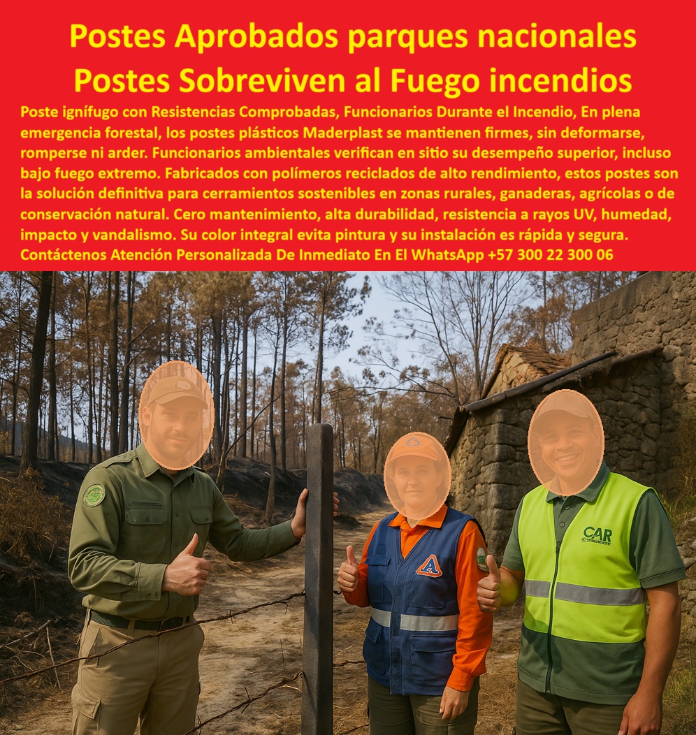Postes Ignífugos Para Cercas Forestales Postes Con Resistencia Al Fuego Maderplast 0 postes plásticos duraderos para proyectos institucionales postes plásticos anti vandalismo y anticorrosión postes resistentes a rayos UV Fuego 0 Postes Ignífugos Para Cercas Forestales Postes Con Resistencia Al Fuego Maderplast 0 postes plásticos duraderos para proyectos institucionales, - postes plásticos anti vandalismo y anticorrosión, - postes resistentes a rayos UV Fuego