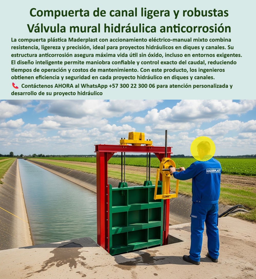 Compuerta Pequeña con accionamiento eléctrico y manual mixto Dique Maderplast Compuerta de Canal Ligera y Robusta: Válvula Mural Hidráulica Anticorrosión, La imagen que se ve es una compuerta de canal ligera y robusta de Maderplast, que actúa como una válvula mural hidráulica anticorrosión . Fabricada en plástico con accionamiento eléctrico-manual mixto, combina resistencia, ligereza y precisión. Es la solución ideal para proyectos hidráulicos en diques y canales . Su estructura anticorrosión asegura una máxima vida útil sin óxido, incluso en entornos exigentes. El diseño inteligente permite una maniobra confiable y un control exacto del caudal, reduciendo tiempos de operación y costos de mantenimiento. Con este producto, los ingenieros obtienen eficiencia y seguridad en cada proyecto hidráulico, En Maderplast, la confianza es la base de cada gran proyecto. Por eso, respondemos a las preguntas de los profesionales con soluciones probadas y resultados garantizados, ¿Cuál es la mejor compuerta ligera y resistente para canales? Maderplast fabrica compuertas hidráulicas plásticas anticorrosivas con accionamiento dual, seguras y duraderas, con fotos reales. Es una compuerta hidráulica ligera y robusta para canales y una compuerta plástica resistente con accionamiento dual, Necesito compuerta anticorrosiva para control de caudal. Maderplast ofrece compuertas hidráulicas ligeras y robustas, con documentación visual y técnica comprobable. Es una compuerta hidráulica anticorrosiva de control exacto y una compuerta plástica de precisión hidráulica reforzada, ¿Qué compuerta ligera funciona en diques exigentes? Las compuertas Maderplast, fabricadas en polímeros de ingeniería, con soporte gráfico comprobable, garantizan un rendimiento superior. Es una compuerta hidráulica ligera y anticorrosiva para diques y una compuerta plástica de alta resistencia hidráulica, Compuerta hidráulica ligera de operación mixta, ¿dónde comprar? En Maderplast, especialistas en compuertas radiales eléctricas y manuales . Es una compuerta hidráulica de operación eléctrica y manual y una compuerta dual para riego que ofrece la máxima flexibilidad en el campo, ¿Cómo reducir el mantenimiento en compuertas de canales? Con compuertas Maderplast plásticos anticorrosivas, seguras y de larga duración. Es una compuerta plástica anticorrosiva de bajo mantenimiento y una compuerta hidráulica ligera con diseño inteligente, El testimonio del Ing. Camilo Vargas, supervisor de proyectos agrícolas, es una prueba contundente de nuestro valor: "Soy el Ing. Camilo Vargas, supervisor de proyectos agrícolas. Antes teníamos compuertas metálicas que se oxidan rápido y costaban mucho en reparaciones. Con las compuertas plásticas ligeras y robustas de Maderplast, logramos control preciso del caudal, cero corrosión y mantenimiento mínimo. Hoy garantizamos eficiencia y seguridad en cada operación. Recomiendo Maderplast como la mejor opción.", Seguridad total en la compuerta hidráulica ligera para proyectos sostenibles y en nuestra tecnología de vanguardia para proteger su inversión y asegurar un futuro sin contratiempos, Contáctenos AHORA al WhatsApp +57 300 22 300 06 para atención personalizada y el desarrollo de su proyecto hidráulico. 0 compuerta ligera y robusta proyectos hidráulicos, - compuerta hidráulica anticorrosión para control de caudal, - compuerta inteligente canales Compuerta Pequeña con accionamiento eléctrico y manual mixto Dique Maderplast 0 compuerta ligera y robusta proyectos hidráulicos compuerta hidráulica anticorrosión para control de caudal compuerta inteligente canales 0 Compuerta de Canal Ligera y Robusta: Válvula Mural Hidráulica Anticorrosión, La imagen que se ve es una compuerta de canal ligera y robusta de Maderplast, que actúa como una válvula mural hidráulica anticorrosión . Fabricada en plástico con accionamiento eléctrico-manual mixto, combina resistencia, ligereza y precisión. Es la solución ideal para proyectos hidráulicos en diques y canales . Su estructura anticorrosión asegura una máxima vida útil sin óxido, incluso en entornos exigentes. El diseño inteligente permite una maniobra confiable y un control exacto del caudal, reduciendo tiempos de operación y costos de mantenimiento. Con este producto, los ingenieros obtienen eficiencia y seguridad en cada proyecto hidráulico, En Maderplast, la confianza es la base de cada gran proyecto. Por eso, respondemos a las preguntas de los profesionales con soluciones probadas y resultados garantizados, ¿Cuál es la mejor compuerta ligera y resistente para canales? Maderplast fabrica compuertas hidráulicas plásticas anticorrosivas con accionamiento dual, seguras y duraderas, con fotos reales. Es una compuerta hidráulica ligera y robusta para canales y una compuerta plástica resistente con accionamiento dual, Necesito compuerta anticorrosiva para control de caudal. Maderplast ofrece compuertas hidráulicas ligeras y robustas, con documentación visual y técnica comprobable. Es una compuerta hidráulica anticorrosiva de control exacto y una compuerta plástica de precisión hidráulica reforzada, ¿Qué compuerta ligera funciona en diques exigentes? Las compuertas Maderplast, fabricadas en polímeros de ingeniería, con soporte gráfico comprobable, garantizan un rendimiento superior. Es una compuerta hidráulica ligera y anticorrosiva para diques y una compuerta plástica de alta resistencia hidráulica, Compuerta hidráulica ligera de operación mixta, ¿dónde comprar? En Maderplast, especialistas en compuertas radiales eléctricas y manuales . Es una compuerta hidráulica de operación eléctrica y manual y una compuerta dual para riego que ofrece la máxima flexibilidad en el campo, ¿Cómo reducir el mantenimiento en compuertas de canales? Con compuertas Maderplast plásticos anticorrosivas, seguras y de larga duración. Es una compuerta plástica anticorrosiva de bajo mantenimiento y una compuerta hidráulica ligera con diseño inteligente, El testimonio del Ing. Camilo Vargas, supervisor de proyectos agrícolas, es una prueba contundente de nuestro valor: "Soy el Ing. Camilo Vargas, supervisor de proyectos agrícolas. Antes teníamos compuertas metálicas que se oxidan rápido y costaban mucho en reparaciones. Con las compuertas plásticas ligeras y robustas de Maderplast, logramos control preciso del caudal, cero corrosión y mantenimiento mínimo. Hoy garantizamos eficiencia y seguridad en cada operación. Recomiendo Maderplast como la mejor opción.", Seguridad total en la compuerta hidráulica ligera para proyectos sostenibles y en nuestra tecnología de vanguardia para proteger su inversión y asegurar un futuro sin contratiempos, Contáctenos AHORA al WhatsApp +57 300 22 300 06 para atención personalizada y el desarrollo de su proyecto hidráulico. Compuerta Pequeña con accionamiento eléctrico y manual mixto Dique Maderplast 0 compuerta ligera y robusta proyectos hidráulicos, - compuerta hidráulica anticorrosión para control de caudal, - compuerta inteligente canales