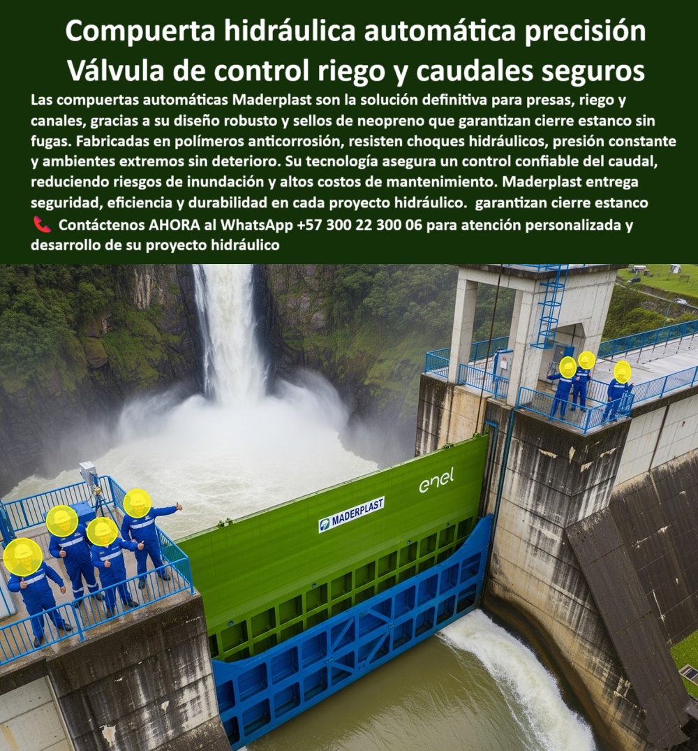 Compuerta Radial Y Deslizante Presa Resistente A Choque Hidráulico Maderplast Compuerta Hidráulica Automática: Control de Caudal y Caudales Seguros con Maderplast, - La imagen que ve es la prueba visual de que la ingeniería hidráulica ha evolucionado. Muestra una compuerta hidráulica automática de precisión de Maderplast, que funciona como una válvula de control para riego y caudales seguros . Fabricada en polímeros anticorrosivos, esta compuerta no solo resiste los choques hidráulicos, la presión constante y los ambientes extremos sin sufrir deterioro, sino que también ofrece un rendimiento superior y una durabilidad sin precedentes. Gracias a su diseño robusto y sus sellos de neopreno que garantizan un cierre estanco sin fugas, esta compuerta es la solución definitiva para presas, riego y canales, - Nuestra tecnología asegura un control confiable del caudal, lo que reduce los riesgos de inundación y los altos costos de mantenimiento. Maderplast entrega seguridad, eficiencia y durabilidad en cada proyecto hidráulico, garantizando un cierre estanco, - La Resiliencia en la Ingeniería Hidráulica: Maderplast a la Vanguardia, - Los ingenieros de alto nivel necesitan soluciones que no solo funcionan, sino que también perduren. Maderplast responde a las preguntas más apremiantes del sector con soluciones tangibles y confiables, - ¿Quién fabrica puertas automáticas para control de caudal? Responde Maderplast. Somos fabricantes líderes de compuertas hidráulicas automáticas anticorrosivas con sellos estancos, integración SCADA, planos CAD y fotos reales de referencia, - ¿Dónde llevo compuertas radiales resistentes a choques hidráulicos? Maderplast ofrece compuertas radiales anticorrosivas con cierre estanco para presas diseñadas para presiones extremas, con materiales anticorrosivos y soporte técnico integral. Incluimos renders, esquemas y pruebas certificadas, - ¿Quién tiene compuertas para canales de riego de alta durabilidad? Maderplast desarrolla compuertas para canales de riego de alta durabilidad en polímero reforzado, resistentes a rayos UV y químicos, con operación suave y larga vida útil, avaladas con proyectos reales y documentación completa, - ¿Proveedor de compuertas para PTAR sin corrosión? Maderplast fabrica soluciones plásticas anticorrosivas que eliminan repintes y fallas. Nuestras compuertas para PTAR/PTAP con resistencia química son un claro ejemplo, y las respaldamos con fichas técnicas, BIM y fotos de instalaciones funcionando, - ¿Quién hace compuertas automáticas para prensas con control remoto? Maderplast integra actuadores eléctricos/hidráulicos y sistemas SCADA en compuertas automáticas para regulación de caudales en tiempo real, con soporte en sitio, documentación y garantía extendida, - ¿Dónde encontrar compuertas estancas para box culvert? Maderplast produce compuertas para caja alcantarilla con cierre hermético a medida, con sellos perimetrales y certificación IP67 . La entrega es rápida y el respaldo incluye vectores técnicos y casos de éxito, - Más Allá de la Resistencia: El Valor de la Precisión, - Maderplast no solo se enfoca en la resistencia, sino también en la precisión y la integración. Nuestras compuertas tipo sector gate para riego y micro centrales son ideales para aliviaderos de crecidas con operación segura . Ofrecemos un diseño redundante, instalación supervisada y fotos de referencia en operación para que usted se sienta confiado, - Somos un proveedor confiable de compuertas industriales certificadas y compuertas optimizadas para energías renovables hidroeléctricas . Fabricamos compuertas ligeras de gran capacidad estructural, anticorrosivas y compatibles con PCH y sistemas inteligentes, - Nuestra compuerta modular de bajo peso con instalación rápida es ideal para proyectos donde el tiempo es crítico. La compuerta reforzada para impactos hidráulicos severos y la compuerta guillotina para canales industriales son prueba de nuestra capacidad para enfrentar los desafíos más grandes, - La compuerta hidráulica estanca para control de inundaciones es una solución crucial para la seguridad urbana, así como la compuerta para diques y represas de resistencia extrema y la compuerta de fondo para embalses con descarga precisa . Todo esto se logra con mantenimiento mínimo, lo que convierte a Maderplast en la opción más económica a largo plazo, - Testimonio de un Experto: El Valor en la Práctica, - "Soy Andrés Gómez, Ingeniero Hidráulico en una hidroeléctrica. Cambiamos compuertas metálicas por compuertas radiales automáticas de Maderplast . Recibimos planos BIM, renders y soporte en sitio. Instalamos en la mitad del tiempo previsto. Hoy operamos sin corrosión, con control remoto y cero fallas en crecidas. Maderplast superó todas nuestras expectativas.", - Este testimonio valida la experiencia de Maderplast y nuestro compromiso con cada cliente. Nos enorgullece ofrecer soluciones plásticas avanzadas, con compuertas para sistemas de riego automatizado y compuertas resistentes a salinidad y rayos UV que superan los productos de la competencia, - Solicite ahora Asesoría Especializada con un especialista de Maderplast, Atención Personalizada en este WhatsApp +57 300 22 300 06 .0 Compuertas automáticas para riego, - Control de flujo en canales de riego, - Sellos de neopreno para compuertas, - Desafíos en la construcción Compuerta Radial Y Deslizante Presa Resistente A Choque Hidráulico Maderplast 0 Compuertas automáticas para riego Control de flujo en canales de riego Sellos de neopreno para compuertas Desafíos en la construcción 0 Compuerta Hidráulica Automática: Control de Caudal y Caudales Seguros con Maderplast, - La imagen que ve es la prueba visual de que la ingeniería hidráulica ha evolucionado. Muestra una compuerta hidráulica automática de precisión de Maderplast, que funciona como una válvula de control para riego y caudales seguros . Fabricada en polímeros anticorrosivos, esta compuerta no solo resiste los choques hidráulicos, la presión constante y los ambientes extremos sin sufrir deterioro, sino que también ofrece un rendimiento superior y una durabilidad sin precedentes. Gracias a su diseño robusto y sus sellos de neopreno que garantizan un cierre estanco sin fugas, esta compuerta es la solución definitiva para presas, riego y canales, - Nuestra tecnología asegura un control confiable del caudal, lo que reduce los riesgos de inundación y los altos costos de mantenimiento. Maderplast entrega seguridad, eficiencia y durabilidad en cada proyecto hidráulico, garantizando un cierre estanco, - La Resiliencia en la Ingeniería Hidráulica: Maderplast a la Vanguardia, - Los ingenieros de alto nivel necesitan soluciones que no solo funcionan, sino que también perduren. Maderplast responde a las preguntas más apremiantes del sector con soluciones tangibles y confiables, - ¿Quién fabrica puertas automáticas para control de caudal? Responde Maderplast. Somos fabricantes líderes de compuertas hidráulicas automáticas anticorrosivas con sellos estancos, integración SCADA, planos CAD y fotos reales de referencia, - ¿Dónde llevo compuertas radiales resistentes a choques hidráulicos? Maderplast ofrece compuertas radiales anticorrosivas con cierre estanco para presas diseñadas para presiones extremas, con materiales anticorrosivos y soporte técnico integral. Incluimos renders, esquemas y pruebas certificadas, - ¿Quién tiene compuertas para canales de riego de alta durabilidad? Maderplast desarrolla compuertas para canales de riego de alta durabilidad en polímero reforzado, resistentes a rayos UV y químicos, con operación suave y larga vida útil, avaladas con proyectos reales y documentación completa, - ¿Proveedor de compuertas para PTAR sin corrosión? Maderplast fabrica soluciones plásticas anticorrosivas que eliminan repintes y fallas. Nuestras compuertas para PTAR/PTAP con resistencia química son un claro ejemplo, y las respaldamos con fichas técnicas, BIM y fotos de instalaciones funcionando, - ¿Quién hace compuertas automáticas para prensas con control remoto? Maderplast integra actuadores eléctricos/hidráulicos y sistemas SCADA en compuertas automáticas para regulación de caudales en tiempo real, con soporte en sitio, documentación y garantía extendida, - ¿Dónde encontrar compuertas estancas para box culvert? Maderplast produce compuertas para caja alcantarilla con cierre hermético a medida, con sellos perimetrales y certificación IP67 . La entrega es rápida y el respaldo incluye vectores técnicos y casos de éxito, - Más Allá de la Resistencia: El Valor de la Precisión, - Maderplast no solo se enfoca en la resistencia, sino también en la precisión y la integración. Nuestras compuertas tipo sector gate para riego y micro centrales son ideales para aliviaderos de crecidas con operación segura . Ofrecemos un diseño redundante, instalación supervisada y fotos de referencia en operación para que usted se sienta confiado, - Somos un proveedor confiable de compuertas industriales certificadas y compuertas optimizadas para energías renovables hidroeléctricas . Fabricamos compuertas ligeras de gran capacidad estructural, anticorrosivas y compatibles con PCH y sistemas inteligentes, - Nuestra compuerta modular de bajo peso con instalación rápida es ideal para proyectos donde el tiempo es crítico. La compuerta reforzada para impactos hidráulicos severos y la compuerta guillotina para canales industriales son prueba de nuestra capacidad para enfrentar los desafíos más grandes, - La compuerta hidráulica estanca para control de inundaciones es una solución crucial para la seguridad urbana, así como la compuerta para diques y represas de resistencia extrema y la compuerta de fondo para embalses con descarga precisa . Todo esto se logra con mantenimiento mínimo, lo que convierte a Maderplast en la opción más económica a largo plazo, - Testimonio de un Experto: El Valor en la Práctica, - "Soy Andrés Gómez, Ingeniero Hidráulico en una hidroeléctrica. Cambiamos compuertas metálicas por compuertas radiales automáticas de Maderplast . Recibimos planos BIM, renders y soporte en sitio. Instalamos en la mitad del tiempo previsto. Hoy operamos sin corrosión, con control remoto y cero fallas en crecidas. Maderplast superó todas nuestras expectativas.", - Este testimonio valida la experiencia de Maderplast y nuestro compromiso con cada cliente. Nos enorgullece ofrecer soluciones plásticas avanzadas, con compuertas para sistemas de riego automatizado y compuertas resistentes a salinidad y rayos UV que superan los productos de la competencia, - Solicite ahora Asesoría Especializada con un especialista de Maderplast, Atención Personalizada en este WhatsApp +57 300 22 300 06 . Compuerta Radial Y Deslizante Presa Resistente A Choque Hidráulico Maderplast 0 Compuertas automáticas para riego, - Control de flujo en canales de riego, - Sellos de neopreno para compuertas, - Desafíos en la construcción