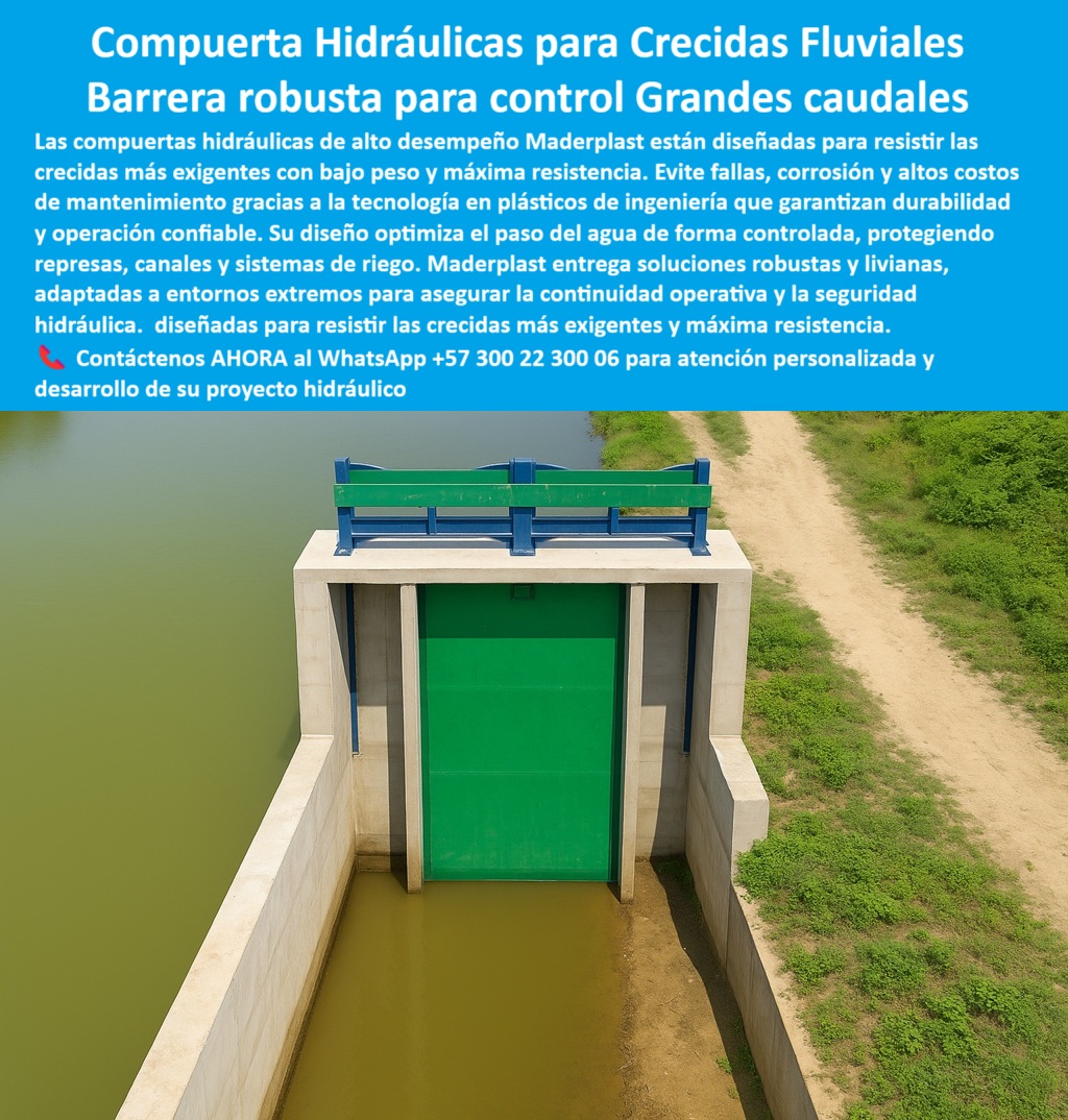 Compuertas Alta Caída Compuertas De Alto Desempeño Hidráulico Maderplast Compuertas Hidráulicas para Crecidas Fluviales: La Barrera Robusta para Controlar Grandes Caudales, - La imagen muestra una compuerta hidráulica para crecidas fluviales, una barrera robusta para controlar grandes caudales que representa la vanguardia en seguridad hídrica. Las compuertas hidráulicas de alto desempeño de Maderplast están diseñadas para resistir las crecidas más exigentes y la máxima resistencia, gracias a la tecnología en plásticos de ingeniería que garantiza durabilidad y operación confiable. Evite fallas, corrosión y altos costos de mantenimiento con nuestra tecnología, - Su diseño optimiza el paso del agua de forma controlada, protegiendo represas, canales y sistemas de riego. Maderplast entrega soluciones robustas y livianas, adaptadas a entornos extremos para asegurar la continuidad operativa y la seguridad hidráulica, - Maderplast: Respondiendo a los Desafíos Fluviales más Exigentes, - La ingeniería fluvial moderna necesita soluciones que puedan manejar la imprevisibilidad de la naturaleza con total confianza, - ¿Quién fabrica compuertas para crecidas fluviales? Responde Maderplast. Somos expertos en compuertas plásticas reforzadas, anticorrosivas y confiables para inundaciones y caudales extremos, - ¿Proveedor confiable de compuertas para control de caudales grandes? Maderplast ofrece soluciones robustas, ligeras y estancas, listas para operación crítica. La compuerta hidráulica para control de inundaciones es la solución a sus problemas, - ¿Dónde conseguir compuertas para control de inundaciones? Maderplast diseña compuertas seguras, duraderas y adaptables a proyectos exigentes. Nuestra compuerta reforzada de alta durabilidad para inundaciones es una prueba de ello, - ¿Quién suministra compuertas para riego de alta capacidad? Responde Maderplast. Con nuestra tecnología avanzada y bajo peso, garantizamos una compuerta anticorrosiva para sistemas de riego de alta capacidad con garantía extendida, - ¿Compuerta confiable para sistemas hidráulicos críticos? Maderplast entrega compuertas certificadas, con soporte técnico integral y pruebas reales. Nuestras compuertas hidráulicas plásticas para infraestructuras críticas son la mejor opción para la seguridad de su proyecto, - El Valor de la Confianza: Testimonios de la Vida Real, - Nuestra reputación se construye con la satisfacción de nuestros clientes. El relato de Fernando López, Ingeniero de Proyectos Fluviales, valida nuestro compromiso:, - “Soy Fernando López, Ingeniero de Proyectos Fluviales. Sustituimos compuertas metálicas por compuertas plásticas de Maderplast. Ahora resistimos crecidas extremas sin fallas ni mantenimientos costosos. Maderplast es sinónimo de confianza.”, - Este testimonio demuestra por qué nuestra compuerta anticorrosiva con sello hermético confiable y nuestra compuerta modular resistente a presión hidráulica son las mejores en el mercado. Con Maderplast, usted obtiene una compuerta robusta de alto desempeño hidráulico para la mitigación de desbordamientos fluviales, una compuerta de bajo peso para represas y canales y una compuerta de ingeniería liviana para protección hidráulica que resiste las condiciones más duras, - Contáctenos AHORA al WhatsApp +57 300 22 300 06 para atención personalizada y desarrollo de su proyecto hidráulico. 0 compuertas robustas para manejo de crecidas fluviales, - compuerta de bajo peso y alta resistencia, - compuertas diseñadas para caudales controlados Compuertas Alta Caída Compuertas De Alto Desempeño Hidráulico Maderplast 0 compuertas robustas para manejo de crecidas fluviales compuerta de bajo peso y alta resistencia compuertas diseñadas para caudales controlados 0 Compuertas Hidráulicas para Crecidas Fluviales: La Barrera Robusta para Controlar Grandes Caudales, - La imagen muestra una compuerta hidráulica para crecidas fluviales, una barrera robusta para controlar grandes caudales que representa la vanguardia en seguridad hídrica. Las compuertas hidráulicas de alto desempeño de Maderplast están diseñadas para resistir las crecidas más exigentes y la máxima resistencia, gracias a la tecnología en plásticos de ingeniería que garantiza durabilidad y operación confiable. Evite fallas, corrosión y altos costos de mantenimiento con nuestra tecnología, - Su diseño optimiza el paso del agua de forma controlada, protegiendo represas, canales y sistemas de riego. Maderplast entrega soluciones robustas y livianas, adaptadas a entornos extremos para asegurar la continuidad operativa y la seguridad hidráulica, - Maderplast: Respondiendo a los Desafíos Fluviales más Exigentes, - La ingeniería fluvial moderna necesita soluciones que puedan manejar la imprevisibilidad de la naturaleza con total confianza, - ¿Quién fabrica compuertas para crecidas fluviales? Responde Maderplast. Somos expertos en compuertas plásticas reforzadas, anticorrosivas y confiables para inundaciones y caudales extremos, - ¿Proveedor confiable de compuertas para control de caudales grandes? Maderplast ofrece soluciones robustas, ligeras y estancas, listas para operación crítica. La compuerta hidráulica para control de inundaciones es la solución a sus problemas, - ¿Dónde conseguir compuertas para control de inundaciones? Maderplast diseña compuertas seguras, duraderas y adaptables a proyectos exigentes. Nuestra compuerta reforzada de alta durabilidad para inundaciones es una prueba de ello, - ¿Quién suministra compuertas para riego de alta capacidad? Responde Maderplast. Con nuestra tecnología avanzada y bajo peso, garantizamos una compuerta anticorrosiva para sistemas de riego de alta capacidad con garantía extendida, - ¿Compuerta confiable para sistemas hidráulicos críticos? Maderplast entrega compuertas certificadas, con soporte técnico integral y pruebas reales. Nuestras compuertas hidráulicas plásticas para infraestructuras críticas son la mejor opción para la seguridad de su proyecto, - El Valor de la Confianza: Testimonios de la Vida Real, - Nuestra reputación se construye con la satisfacción de nuestros clientes. El relato de Fernando López, Ingeniero de Proyectos Fluviales, valida nuestro compromiso:, - “Soy Fernando López, Ingeniero de Proyectos Fluviales. Sustituimos compuertas metálicas por compuertas plásticas de Maderplast. Ahora resistimos crecidas extremas sin fallas ni mantenimientos costosos. Maderplast es sinónimo de confianza.”, - Este testimonio demuestra por qué nuestra compuerta anticorrosiva con sello hermético confiable y nuestra compuerta modular resistente a presión hidráulica son las mejores en el mercado. Con Maderplast, usted obtiene una compuerta robusta de alto desempeño hidráulico para la mitigación de desbordamientos fluviales, una compuerta de bajo peso para represas y canales y una compuerta de ingeniería liviana para protección hidráulica que resiste las condiciones más duras, - Contáctenos AHORA al WhatsApp +57 300 22 300 06 para atención personalizada y desarrollo de su proyecto hidráulico. Compuertas Alta Caída Compuertas De Alto Desempeño Hidráulico Maderplast 0 compuertas robustas para manejo de crecidas fluviales, - compuerta de bajo peso y alta resistencia, - compuertas diseñadas para caudales controlados