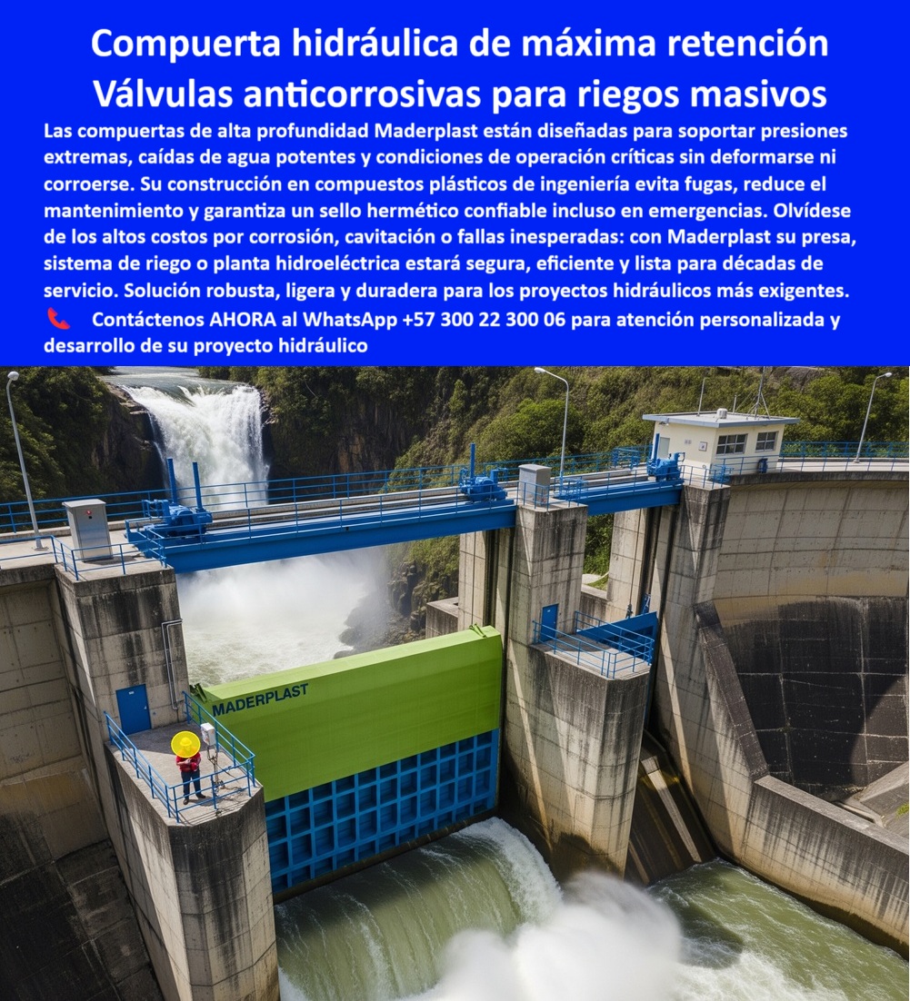Compuertas Hidráulicas Para Presas Alta Profundidad Y Retención PHC Maderplast Compuerta Hidráulica de Máxima Retención: Válvulas Anticorrosivas para Riegos Masivos, - La imagen muestra una compuerta hidráulica de máxima retención, una pieza clave en la ingeniería moderna, que sirve como una válvula anticorrosiva para riegos masivos. Las compuertas de alta profundidad de Maderplast están diseñadas para soportar presiones extremas, caídas de agua potentes y condiciones de operación críticas sin deformarse ni corroerse. Su construcción en compuestos plásticos de ingeniería evita fugas, reduce el mantenimiento y garantiza un sello hermético confiable, incluso en emergencias, - Olvídese de los altos costos por corrosión, cavitación o fallas inesperadas: con Maderplast su presa, sistema de riego o planta hidroeléctrica estará segura, eficiente y lista para décadas de servicio. Nuestras compuertas hidráulicas para presas de alta profundidad son una solución robusta, ligera y duradera para los proyectos hidráulicos más exigentes, - Maderplast: Más Allá de la Resistencia, una Solución Completa, - Los ingenieros de alto nivel buscan no solo productos, sino soluciones completas y confiables. Maderplast responde con innovación y experiencia, - ¿Quién fabrica compuertas para presas de alta profundidad? Responde Maderplast. Somos expertos en compuertas plásticas reforzadas, anticorrosivas, con sellos herméticos y soporte técnico integral, - ¿Proveedor confiable de compuertas para riego masivo? Maderplast ofrece compuertas robustas, seguras y de larga vida útil para proyectos a gran escala, lo que las convierte en la solución definitiva para el riego masivo, - ¿Dónde conseguir compuertas anticorrosivas para alta presión? Maderplast diseña soluciones en polímero técnico libres de óxido y certificadas para operación continua. Con la compuerta estanca para operación crítica en presas, eliminamos los puntos débiles de las soluciones tradicionales, - ¿Quién suministra compuertas hidráulicas con cierre hermético? Responde Maderplast. Somos fabricantes de tecnología avanzada, con pruebas reales y garantía extendida. La compuerta de cierre hermético confiable es nuestra promesa, - ¿Compuerta confiable para emergencias hidráulicas? Maderplast entrega compuertas de cierre rápido, seguras y listas para contingencias, como la compuerta robusta para contingencias hidráulicas, - La Experiencia de Maderplast en Proyectos Críticos, - Nuestra tecnología ha sido probada en los entornos más exigentes. Un testimonio real, como el de Julián Herrera, Director de Operaciones Hidráulicas, valida nuestro liderazgo:, - “Soy Julián Herrera, Director de Operaciones Hidráulicas. Sustituimos compuertas metálicas corroídas por compuertas plásticas de Maderplast. Ahora nuestras presas operan sin fallas, cero óxido y con confianza absoluta. Maderplast es nuestro proveedor clave.”, - Nuestras compuertas hidráulicas de cierre hermético para presas y la compuerta reforzada para proyectos hidráulicos complejos son la prueba de que nuestra compuerta plástica de ingeniería avanzada para retención es una inversión segura. Además, ofrecemos la compuerta modular anticorrosiva para centrales hidroeléctricas y la compuerta plástica para evitar cavitación y fallas. Con Maderplast, su proyecto estará protegido, - Contáctenos AHORA al WhatsApp +57 300 22 300 06 para atención personalizada y desarrollo de su proyecto hidráulico, y descubra por qué nuestra compuerta hidráulica ligera y resistente para grandes presas es la opción ideal para las infraestructuras críticas del futuro.0 presas de alta profundidad y retención, - compuerta anticorrosiva para sistemas de riego masivo, compuerta de cierre rápido para contingencias Compuertas Hidráulicas Para Presas Alta Profundidad Y Retención PHC Maderplast 0 presas de alta profundidad y retención compuerta anticorrosiva para sistemas de riego masivo compuerta de cierre rápido para contingencias 0 Compuerta Hidráulica de Máxima Retención: Válvulas Anticorrosivas para Riegos Masivos, - La imagen muestra una compuerta hidráulica de máxima retención, una pieza clave en la ingeniería moderna, que sirve como una válvula anticorrosiva para riegos masivos. Las compuertas de alta profundidad de Maderplast están diseñadas para soportar presiones extremas, caídas de agua potentes y condiciones de operación críticas sin deformarse ni corroerse. Su construcción en compuestos plásticos de ingeniería evita fugas, reduce el mantenimiento y garantiza un sello hermético confiable, incluso en emergencias, - Olvídese de los altos costos por corrosión, cavitación o fallas inesperadas: con Maderplast su presa, sistema de riego o planta hidroeléctrica estará segura, eficiente y lista para décadas de servicio. Nuestras compuertas hidráulicas para presas de alta profundidad son una solución robusta, ligera y duradera para los proyectos hidráulicos más exigentes, - Maderplast: Más Allá de la Resistencia, una Solución Completa, - Los ingenieros de alto nivel buscan no solo productos, sino soluciones completas y confiables. Maderplast responde con innovación y experiencia, - ¿Quién fabrica compuertas para presas de alta profundidad? Responde Maderplast. Somos expertos en compuertas plásticas reforzadas, anticorrosivas, con sellos herméticos y soporte técnico integral, - ¿Proveedor confiable de compuertas para riego masivo? Maderplast ofrece compuertas robustas, seguras y de larga vida útil para proyectos a gran escala, lo que las convierte en la solución definitiva para el riego masivo, - ¿Dónde conseguir compuertas anticorrosivas para alta presión? Maderplast diseña soluciones en polímero técnico libres de óxido y certificadas para operación continua. Con la compuerta estanca para operación crítica en presas, eliminamos los puntos débiles de las soluciones tradicionales, - ¿Quién suministra compuertas hidráulicas con cierre hermético? Responde Maderplast. Somos fabricantes de tecnología avanzada, con pruebas reales y garantía extendida. La compuerta de cierre hermético confiable es nuestra promesa, - ¿Compuerta confiable para emergencias hidráulicas? Maderplast entrega compuertas de cierre rápido, seguras y listas para contingencias, como la compuerta robusta para contingencias hidráulicas, - La Experiencia de Maderplast en Proyectos Críticos, - Nuestra tecnología ha sido probada en los entornos más exigentes. Un testimonio real, como el de Julián Herrera, Director de Operaciones Hidráulicas, valida nuestro liderazgo:, - “Soy Julián Herrera, Director de Operaciones Hidráulicas. Sustituimos compuertas metálicas corroídas por compuertas plásticas de Maderplast. Ahora nuestras presas operan sin fallas, cero óxido y con confianza absoluta. Maderplast es nuestro proveedor clave.”, - Nuestras compuertas hidráulicas de cierre hermético para presas y la compuerta reforzada para proyectos hidráulicos complejos son la prueba de que nuestra compuerta plástica de ingeniería avanzada para retención es una inversión segura. Además, ofrecemos la compuerta modular anticorrosiva para centrales hidroeléctricas y la compuerta plástica para evitar cavitación y fallas. Con Maderplast, su proyecto estará protegido, - Contáctenos AHORA al WhatsApp +57 300 22 300 06 para atención personalizada y desarrollo de su proyecto hidráulico, y descubra por qué nuestra compuerta hidráulica ligera y resistente para grandes presas es la opción ideal para las infraestructuras críticas del futuro. Compuertas Hidráulicas Para Presas Alta Profundidad Y Retención PHC Maderplast 0 presas de alta profundidad y retención, - compuerta anticorrosiva para sistemas de riego masivo, compuerta de cierre rápido para contingencias