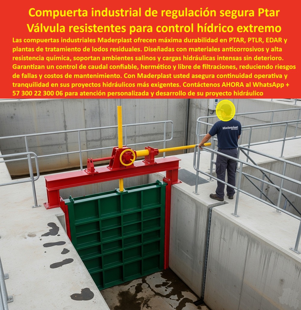 Compuertas Industriales Alta Resistencia Control De Caudales Canales Maderplast Compuerta Industrial de Regulación Segura PTAR: Válvulas Resistentes para Control Hídrico Extremo, La imagen que observa muestra una compuerta industrial de regulación segura para PTAR y una válvula resistente para control hídrico extremo de Maderplast. Nuestras compuertas industriales de Maderplast ofrecen máxima durabilidad en PTAR, PTLR, EDAR y plantas de tratamiento de lodos residuales. Diseñadas con materiales anticorrosivos y alta resistencia química, soportan ambientes salinos y cargas hidráulicas intensas sin deterioro. Garantizan un control de caudal confiable, hermético y libre de filtraciones, reduciendo riesgos de fallas y costos de mantenimiento. Con Maderplast, usted asegura continuidad operativa y tranquilidad en sus proyectos hidráulicos más exigentes, Maderplast: La Solución Definitiva para la Corrosión y el Mantenimiento, Los profesionales de la ingeniería buscan soluciones que resuelvan problemas de raíz, y Maderplast se ha posicionado como el líder en tecnología anticorrosiva para el sector hídrico, ¿Dónde consigo compuertas anticorrosivas para presas? Maderplast las fabrica con polímeros reforzados, garantía de 20 años y soporte técnico especializado para proyectos hidráulicos complejos, como nuestra compuerta de alta durabilidad para ambientes agresivos, ¿Cuál es la mejor compuerta para plantas PTAR sin mantenimiento? Maderplast ofrece compuertas plásticas herméticas, libres de corrosión y diseñadas para operación continua en PTAR y EDAR, eliminando la necesidad de repintar o reparar, ¿Qué compuerta resiste en ambientes marinos y salinos? Maderplast fabrica compuertas anti corrosión marina con sellado perfecto, ideales para alta salinidad y entornos agresivos. Es una compuerta de regulación de flujo anticorrosión marina que elimina la pérdida de precisión y las filtraciones, ¿Cómo evitar fugas y fallos en compuertas hidráulicas? Con compuertas Maderplast anticorrosión, sellado hermético y durabilidad comprobada, eliminamos fugas y mantenimientos imprevistos, incluyendo en estaciones de bombeo, ¿Quién fabrica compuertas automáticas con telemando? Maderplast diseña compuertas automáticas con control remoto, integración SCADA y respuesta inmediata en canales y presas. Nuestra compuerta con monitoreo inteligente para presas y la compuerta telemando remoto para sistemas hidráulicos son la mejor prueba de ello, La Experiencia del Cliente: La Mejor Referencia, Nuestra reputación se basa en la satisfacción de nuestros clientes. El testimonio de Andrés Morales, Ingeniero Jefe de Operaciones Hidráulicas en PTAR, es la mejor evidencia de la calidad y confiabilidad de Maderplast, "Soy Andrés Morales, Ingeniero Jefe de Operaciones Hidráulicas en PTAR Metropolitana. Durante años enfrentamos fallos en compuertas metálicas por corrosión, filtraciones y altos costos de mantenimiento. Con las compuertas industriales Maderplast resolvimos todo: cero corrosión, cero filtraciones y operación continua 24/7. Su diseño anticorrosivo soporta ambientes salinos y cargas hidráulicas extremas sin problemas. La instalación fue rápida y su soporte técnico impecable. Hoy nuestra planta funciona con total confiabilidad, menor gasto operativo y plena seguridad. Maderplast no solo nos entregó un producto, nos dio tranquilidad y confianza para los próximos 20 años.", Este relato demuestra por qué nuestra compuerta de guillotina hidráulica de precisión y la compuerta industrial hermética para control de lodos son la solución a los desafíos de la industria. Nuestra compuerta de polímero avanzado para reducción de costos y la compuerta técnica resistente a la cavitación hidráulica garantizan que su inversión sea segura y rentable, Asesoría Especializada con un Especialista de Maderplast. Atención personalizada en este WhatsApp +57 300 22 300 06. 0 compuerta de regulación de caudal en presas, - compuerta de alta durabilidad para control hídrico, - compuerta resistente a ambientes salinos Compuertas Industriales Alta Resistencia Control De Caudales Canales Maderplast 0 compuerta de regulación de caudal en presas compuerta de alta durabilidad para control hídrico compuerta resistente a ambientes salinos 0 Compuerta Industrial de Regulación Segura PTAR: Válvulas Resistentes para Control Hídrico Extremo, La imagen que observa muestra una compuerta industrial de regulación segura para PTAR y una válvula resistente para control hídrico extremo de Maderplast. Nuestras compuertas industriales de Maderplast ofrecen máxima durabilidad en PTAR, PTLR, EDAR y plantas de tratamiento de lodos residuales. Diseñadas con materiales anticorrosivos y alta resistencia química, soportan ambientes salinos y cargas hidráulicas intensas sin deterioro. Garantizan un control de caudal confiable, hermético y libre de filtraciones, reduciendo riesgos de fallas y costos de mantenimiento. Con Maderplast, usted asegura continuidad operativa y tranquilidad en sus proyectos hidráulicos más exigentes, Maderplast: La Solución Definitiva para la Corrosión y el Mantenimiento, Los profesionales de la ingeniería buscan soluciones que resuelvan problemas de raíz, y Maderplast se ha posicionado como el líder en tecnología anticorrosiva para el sector hídrico, ¿Dónde consigo compuertas anticorrosivas para presas? Maderplast las fabrica con polímeros reforzados, garantía de 20 años y soporte técnico especializado para proyectos hidráulicos complejos, como nuestra compuerta de alta durabilidad para ambientes agresivos, ¿Cuál es la mejor compuerta para plantas PTAR sin mantenimiento? Maderplast ofrece compuertas plásticas herméticas, libres de corrosión y diseñadas para operación continua en PTAR y EDAR, eliminando la necesidad de repintar o reparar, ¿Qué compuerta resiste en ambientes marinos y salinos? Maderplast fabrica compuertas anti corrosión marina con sellado perfecto, ideales para alta salinidad y entornos agresivos. Es una compuerta de regulación de flujo anticorrosión marina que elimina la pérdida de precisión y las filtraciones, ¿Cómo evitar fugas y fallos en compuertas hidráulicas? Con compuertas Maderplast anticorrosión, sellado hermético y durabilidad comprobada, eliminamos fugas y mantenimientos imprevistos, incluyendo en estaciones de bombeo, ¿Quién fabrica compuertas automáticas con telemando? Maderplast diseña compuertas automáticas con control remoto, integración SCADA y respuesta inmediata en canales y presas. Nuestra compuerta con monitoreo inteligente para presas y la compuerta telemando remoto para sistemas hidráulicos son la mejor prueba de ello, La Experiencia del Cliente: La Mejor Referencia, Nuestra reputación se basa en la satisfacción de nuestros clientes. El testimonio de Andrés Morales, Ingeniero Jefe de Operaciones Hidráulicas en PTAR, es la mejor evidencia de la calidad y confiabilidad de Maderplast, "Soy Andrés Morales, Ingeniero Jefe de Operaciones Hidráulicas en PTAR Metropolitana. Durante años enfrentamos fallos en compuertas metálicas por corrosión, filtraciones y altos costos de mantenimiento. Con las compuertas industriales Maderplast resolvimos todo: cero corrosión, cero filtraciones y operación continua 24/7. Su diseño anticorrosivo soporta ambientes salinos y cargas hidráulicas extremas sin problemas. La instalación fue rápida y su soporte técnico impecable. Hoy nuestra planta funciona con total confiabilidad, menor gasto operativo y plena seguridad. Maderplast no solo nos entregó un producto, nos dio tranquilidad y confianza para los próximos 20 años.", Este relato demuestra por qué nuestra compuerta de guillotina hidráulica de precisión y la compuerta industrial hermética para control de lodos son la solución a los desafíos de la industria. Nuestra compuerta de polímero avanzado para reducción de costos y la compuerta técnica resistente a la cavitación hidráulica garantizan que su inversión sea segura y rentable, Asesoría Especializada con un Especialista de Maderplast. Atención personalizada en este WhatsApp +57 300 22 300 06. Compuertas Industriales Alta Resistencia Control De Caudales Canales Maderplast 0 compuerta de regulación de caudal en presas, - compuerta de alta durabilidad para control hídrico, - compuerta resistente a ambientes salinos