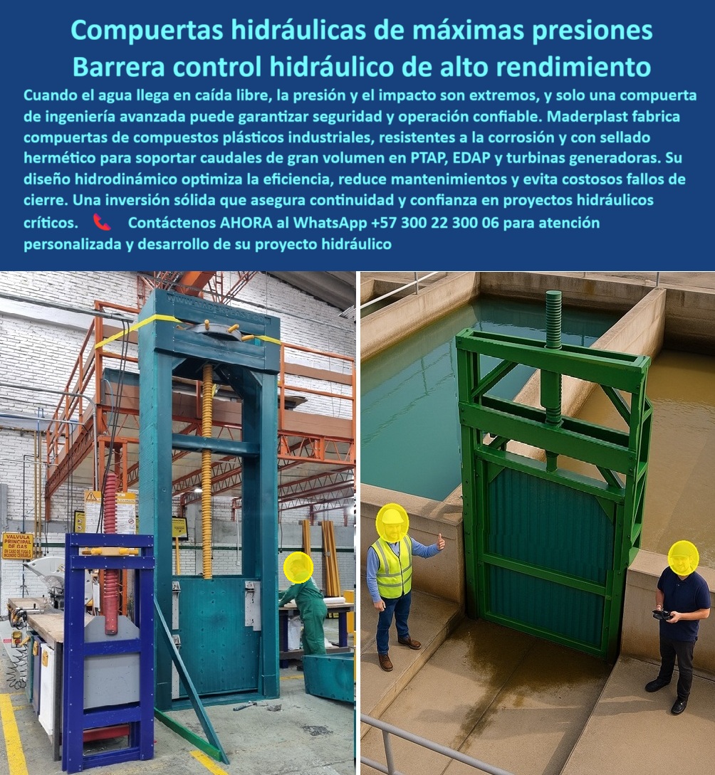 Compuertas hidráulicas de alta caída compuertas de alto desempeño Maderplast Compuertas Hidráulicas de Máximas Presiones: Barrera de Control Hidráulico de Alto Rendimiento, Cuando el agua llega en caída libre, la presión y el impacto son extremos, y solo una compuerta de ingeniería avanzada puede garantizar seguridad y operación confiable. La imagen que usted busca ilustra la solución de Maderplast: una compuerta hidráulica para altas presiones, que es una barrera de control hidráulico de alto rendimiento. Fabricamos compuertas de compuestos plásticos industriales, resistentes a la corrosión y con sellado hermético para soportar caudales de gran volumen en PTAP, EDAP y turbinas generadoras, Su diseño hidrodinámico optimiza la eficiencia, reduce mantenimientos y evita costosos fallos de cierre. Esta es una inversión sólida que asegura continuidad y confianza en proyectos hidráulicos críticos, En Maderplast, comprendemos que la tranquilidad de los ingenieros no tiene precio. ¿Busca una solución probada y segura para su obra?, ¿Qué compuerta soporta máxima presión hidráulica? La respuesta es la compuerta plástica reforzada de ingeniería avanzada. Es una compuerta plástica anticorrosión para presiones altas que ha sido probada para soportar las condiciones más extremas, ¿Qué compuerta usar en turbinas generadoras? La solución es la compuerta industrial anticorrosiva. Es una compuerta de baja fricción para turbinas que optimiza la eficiencia energética y asegura la operación continua de su sistema, ¿Qué compuerta evita fallos en PTAP? La respuesta es la compuerta con sellado hermético industrial para caudales extremos. Su diseño preciso evita fugas y fallas en el cierre, lo que garantiza la continuidad de su operación, ¿Qué compuerta aguanta impactos hidráulicos? El mejor resultado es nuestra compuerta robusta para caudales de impacto. Es una compuerta hidráulica para caída libre y para cañones hidráulicos que ha sido diseñada para soportar los golpes más duros del agua sin deformarse, ¿Qué compuerta dura más en ambientes agresivos? La respuesta es nuestra compuerta industrial anticorrosión certificada. Es una compuerta de alta ingeniería para EDAP y proyectos energéticos que ofrece una durabilidad sin precedentes, El testimonio de Camilo Paredes, Ingeniero Jefe en EDAP HidroAndes, es una prueba contundente de nuestro valor: "Soy Camilo Paredes, Ingeniero Jefe en EDAP HidroAndes. Las viejas compuertas metálicas fallaban bajo presión. Con las compuertas Maderplast, soportamos caudales extremos sin mantenimiento adicional y aseguramos continuidad total en nuestras turbinas.", Seguridad total en la compuerta confiable para infraestructura crítica de Maderplast para proteger su inversión y garantizar un futuro sin interrupciones, Para una atención personalizada y el desarrollo de su proyecto, contáctenos ahora mismo al WhatsApp +57 300 22 300 06. 0 compuerta de compuestos plásticos de ingeniería compuerta industrial para turbina generadora compuertas para optimizar generación en cañón 0 Compuertas hidráulicas de alta caída compuertas de alto desempeño Maderplast 0 compuerta de compuestos plásticos de ingeniería compuerta industrial para turbina generadora compuertas para optimizar generación en cañón 0 Compuertas hidráulicas de alta caída compuertas de alto desempeño Maderplast 0 Compuertas Hidráulicas de Máximas Presiones: Barrera de Control Hidráulico de Alto Rendimiento, Cuando el agua llega en caída libre, la presión y el impacto son extremos, y solo una compuerta de ingeniería avanzada puede garantizar seguridad y operación confiable. La imagen que usted busca ilustra la solución de Maderplast: una compuerta hidráulica para altas presiones, que es una barrera de control hidráulico de alto rendimiento. Fabricamos compuertas de compuestos plásticos industriales, resistentes a la corrosión y con sellado hermético para soportar caudales de gran volumen en PTAP, EDAP y turbinas generadoras, Su diseño hidrodinámico optimiza la eficiencia, reduce mantenimientos y evita costosos fallos de cierre. Esta es una inversión sólida que asegura continuidad y confianza en proyectos hidráulicos críticos, En Maderplast, comprendemos que la tranquilidad de los ingenieros no tiene precio. ¿Busca una solución probada y segura para su obra?, ¿Qué compuerta soporta máxima presión hidráulica? La respuesta es la compuerta plástica reforzada de ingeniería avanzada. Es una compuerta plástica anticorrosión para presiones altas que ha sido probada para soportar las condiciones más extremas, ¿Qué compuerta usar en turbinas generadoras? La solución es la compuerta industrial anticorrosiva. Es una compuerta de baja fricción para turbinas que optimiza la eficiencia energética y asegura la operación continua de su sistema, ¿Qué compuerta evita fallos en PTAP? La respuesta es la compuerta con sellado hermético industrial para caudales extremos. Su diseño preciso evita fugas y fallas en el cierre, lo que garantiza la continuidad de su operación, ¿Qué compuerta aguanta impactos hidráulicos? El mejor resultado es nuestra compuerta robusta para caudales de impacto. Es una compuerta hidráulica para caída libre y para cañones hidráulicos que ha sido diseñada para soportar los golpes más duros del agua sin deformarse, ¿Qué compuerta dura más en ambientes agresivos? La respuesta es nuestra compuerta industrial anticorrosión certificada. Es una compuerta de alta ingeniería para EDAP y proyectos energéticos que ofrece una durabilidad sin precedentes, El testimonio de Camilo Paredes, Ingeniero Jefe en EDAP HidroAndes, es una prueba contundente de nuestro valor: "Soy Camilo Paredes, Ingeniero Jefe en EDAP HidroAndes. Las viejas compuertas metálicas fallaban bajo presión. Con las compuertas Maderplast, soportamos caudales extremos sin mantenimiento adicional y aseguramos continuidad total en nuestras turbinas.", Seguridad total en la compuerta confiable para infraestructura crítica de Maderplast para proteger su inversión y garantizar un futuro sin interrupciones, Para una atención personalizada y el desarrollo de su proyecto, contáctenos ahora mismo al WhatsApp +57 300 22 300 06. compuerta de compuestos plásticos de ingeniería compuerta industrial para turbina generadora compuertas para optimizar generación en cañón 0