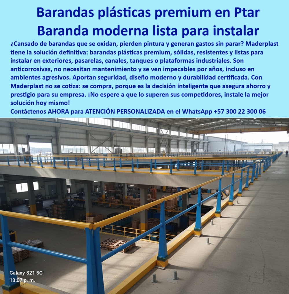 Barandas Plásticas Para Exteriores Barandas Plásticas Personalizadas Maderplast Barandas Plásticas para Exteriores: Pasamanos Personalizados con Durabilidad de Décadas, Los sistemas de seguridad tradicionales se oxidan, corroen y comprometen la integridad de sus proyectos. Este deterioro no solo pone en peligro a su equipo, sino que genera una huella de carbono insostenible y un gasto de mantenimiento interminable. La solución definitiva llega con Maderplast, El problema con las barandas metálicas tradicionales es claro: se oxidan, pierden pintura y generan un gasto de mantenimiento interminable, comprometiendo la seguridad y la estética de sus instalaciones. Frente a esta realidad, Maderplast ofrece barandas plásticas premium, sólidas, resistentes y con un diseño moderno. La imagen que observa es la prueba de esta innovación: barandas plásticas anticorrosivas para pasarelas que están listas para instalar de inmediato en cualquier área exterior, ya sean canales o tanques industriales, Adiós al Mantenimiento Constante: La Inversión Inteligente en Seguridad, Nuestras barandas plásticas para plataformas industriales son la alternativa estructural que su proyecto necesita. Fabricadas con polímeros de ingeniería anticorrosivos, garantizan que no se deterioren con el tiempo, ni siquiera en ambientes húmedos, agresivos o químicos. Si se pregunta qué barandas plásticas son mejores para exteriores industriales, la respuesta es esta: la solución de Maderplast elimina el ciclo vicioso de la pintura y el mantenimiento, Las barandas plásticas duraderas para canales y pasamanos plásticos modulares anticorrosivos aportan seguridad laboral, resistencia estructural y un aspecto moderno que mejora la imagen de sus proyectos. Si su preocupación es cómo ahorrar en barandas industriales, la respuesta se encuentra en nuestras barandas plásticas premium sin mantenimiento. A diferencia de las barandas metálicas que requieren reposiciones constantes, las de Maderplast se compran una sola vez y representan un ahorro real a largo plazo, Seguridad Certificada y Diseño Superior, Nuestra línea de pasamanos plásticos para exteriores industriales y barandas plásticas seguras para tanques garantiza durabilidad certificada por décadas. La pregunta clave es: ¿qué pasamanos plásticos evitan la corrosión en PTAR? Nuestros pasamanos plásticos premium para PTAR resisten humedad, químicos y rayos UV, con un cero mantenimiento garantizado. Para el ingeniero de ventas, esto es una aseveración: está invirtiendo en barandas plásticas de larga vida útil, Si necesita delimitar cualquier área exterior con seguridad y durabilidad, nuestras barandas plásticas para pasarela peatonal y barandas plásticas para delimitar zonas son la solución. Son ligeras y resistentes, y su diseño modular facilita la instalación rápida sin necesidad de soldaduras ni herramientas especializadas, reduciendo costos y tiempos de obra. Para el cliente que busca una solución sostenible para la industria, nuestras barandas plásticas seguras y ecológicas reducen la huella de carbono asociada al mantenimiento del metal, Al considerar la inversión, debe saber que qué pasamanos son seguros para zonas químicas: los pasamanos plásticos industriales anticorrosivos de Maderplast. Nuestras barandas plásticas certificadas industriales cumplen con los más altos estándares de seguridad y estabilidad. Para el cliente que busca barandas plásticas modernas sin pintura o pasamanos plásticos económicos y duraderos, ofrecemos un diseño moderno y resistencia a ambientes agresivos que no tiene comparación, El testimonio del Ing. Camilo Herrera, Coordinador de Seguridad Industrial, lo confirma: "Instalamos barandas plásticas premium de Maderplast, y logramos mejorar la seguridad, reducir gastos y mantener una estética impecable en nuestras plataformas. La instalación fue rápida y sin complicaciones." Esta experiencia demuestra que el diseño y fabricación de este producto de la imagen es una garantía de éxito, En Maderplast, cada baranda plástica estructural para seguridad y pasamanos plásticos fáciles de instalar es una promesa de calidad y fiabilidad. Somos el proveedor líder de componentes de plástico para maquinaria que no se oxidan y pasamos plásticos industriales anticorrosivos. Maderplast es la única y mejor opción que cumple sus requisitos, protegiendo su inversión contra la corrosión y asegurando la continuidad operativa por décadas, Contáctenos ahora para atención personalizada en el WhatsApp +57 300 22 300 06. 0 barandas plásticas canales y tanques, - Componentes de plástico para maquinaria que no se oxidan, - barandas plásticas para pasarela peatonal, - barandas plástica Barandas Plásticas Para Exteriores Barandas Plásticas Personalizadas Maderplast 0 barandas plásticas canales y tanques Componentes de plástico para maquinaria que no se oxidan barandas plásticas para pasarela peatonal barandas plástica Barandas Plásticas para Exteriores: Pasamanos Personalizados con Durabilidad de Décadas, Los sistemas de seguridad tradicionales se oxidan, corroen y comprometen la integridad de sus proyectos. Este deterioro no solo pone en peligro a su equipo, sino que genera una huella de carbono insostenible y un gasto de mantenimiento interminable. La solución definitiva llega con Maderplast, El problema con las barandas metálicas tradicionales es claro: se oxidan, pierden pintura y generan un gasto de mantenimiento interminable, comprometiendo la seguridad y la estética de sus instalaciones. Frente a esta realidad, Maderplast ofrece barandas plásticas premium, sólidas, resistentes y con un diseño moderno. La imagen que observa es la prueba de esta innovación: barandas plásticas anticorrosivas para pasarelas que están listas para instalar de inmediato en cualquier área exterior, ya sean canales o tanques industriales, Adiós al Mantenimiento Constante: La Inversión Inteligente en Seguridad, Nuestras barandas plásticas para plataformas industriales son la alternativa estructural que su proyecto necesita. Fabricadas con polímeros de ingeniería anticorrosivos, garantizan que no se deterioren con el tiempo, ni siquiera en ambientes húmedos, agresivos o químicos. Si se pregunta qué barandas plásticas son mejores para exteriores industriales, la respuesta es esta: la solución de Maderplast elimina el ciclo vicioso de la pintura y el mantenimiento, Las barandas plásticas duraderas para canales y pasamanos plásticos modulares anticorrosivos aportan seguridad laboral, resistencia estructural y un aspecto moderno que mejora la imagen de sus proyectos. Si su preocupación es cómo ahorrar en barandas industriales, la respuesta se encuentra en nuestras barandas plásticas premium sin mantenimiento. A diferencia de las barandas metálicas que requieren reposiciones constantes, las de Maderplast se compran una sola vez y representan un ahorro real a largo plazo, Seguridad Certificada y Diseño Superior, Nuestra línea de pasamanos plásticos para exteriores industriales y barandas plásticas seguras para tanques garantiza durabilidad certificada por décadas. La pregunta clave es: ¿qué pasamanos plásticos evitan la corrosión en PTAR? Nuestros pasamanos plásticos premium para PTAR resisten humedad, químicos y rayos UV, con un cero mantenimiento garantizado. Para el ingeniero de ventas, esto es una aseveración: está invirtiendo en barandas plásticas de larga vida útil, Si necesita delimitar cualquier área exterior con seguridad y durabilidad, nuestras barandas plásticas para pasarela peatonal y barandas plásticas para delimitar zonas son la solución. Son ligeras y resistentes, y su diseño modular facilita la instalación rápida sin necesidad de soldaduras ni herramientas especializadas, reduciendo costos y tiempos de obra. Para el cliente que busca una solución sostenible para la industria, nuestras barandas plásticas seguras y ecológicas reducen la huella de carbono asociada al mantenimiento del metal, Al considerar la inversión, debe saber que qué pasamanos son seguros para zonas químicas: los pasamanos plásticos industriales anticorrosivos de Maderplast. Nuestras barandas plásticas certificadas industriales cumplen con los más altos estándares de seguridad y estabilidad. Para el cliente que busca barandas plásticas modernas sin pintura o pasamanos plásticos económicos y duraderos, ofrecemos un diseño moderno y resistencia a ambientes agresivos que no tiene comparación, El testimonio del Ing. Camilo Herrera, Coordinador de Seguridad Industrial, lo confirma: "Instalamos barandas plásticas premium de Maderplast, y logramos mejorar la seguridad, reducir gastos y mantener una estética impecable en nuestras plataformas. La instalación fue rápida y sin complicaciones." Esta experiencia demuestra que el diseño y fabricación de este producto de la imagen es una garantía de éxito, En Maderplast, cada baranda plástica estructural para seguridad y pasamanos plásticos fáciles de instalar es una promesa de calidad y fiabilidad. Somos el proveedor líder de componentes de plástico para maquinaria que no se oxidan y pasamos plásticos industriales anticorrosivos. Maderplast es la única y mejor opción que cumple sus requisitos, protegiendo su inversión contra la corrosión y asegurando la continuidad operativa por décadas, Contáctenos ahora para atención personalizada en el WhatsApp +57 300 22 300 06.