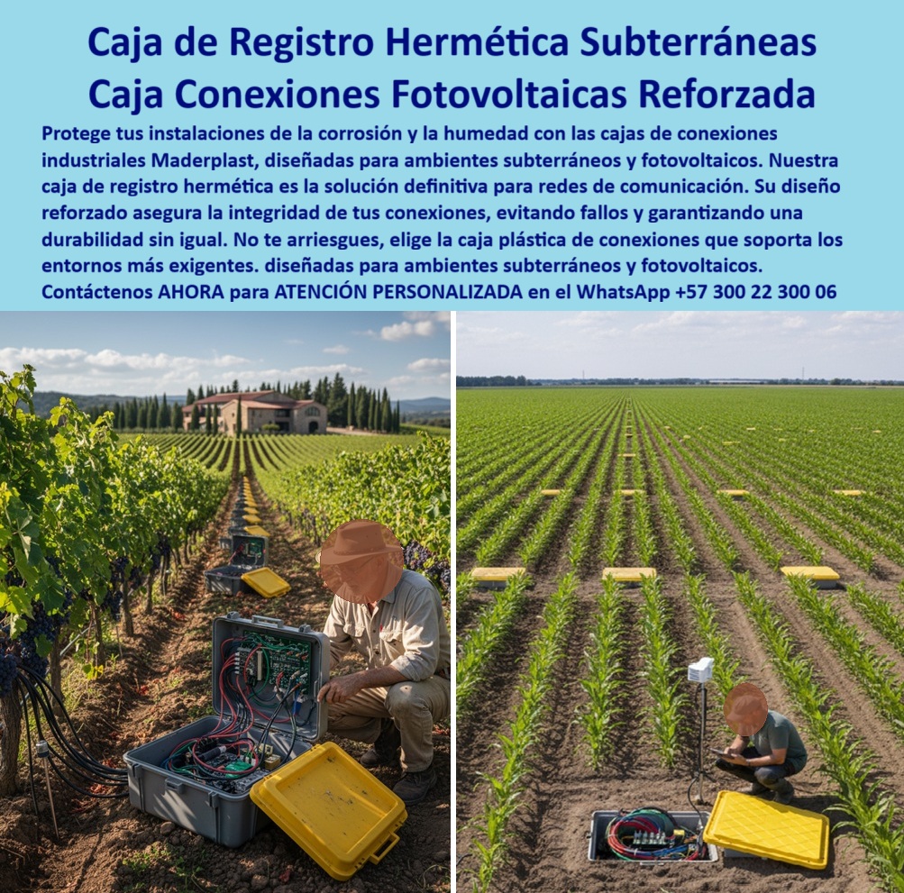 Cajas De Inspección Redes Comunicaciones Caja Conexiones Herméticas Maderplast Caja de Registro Hermética Subterránea: Conexiones Fotovoltaicas Reforzadas y Seguras, En entornos productivos y de energía renovable, la protección de las redes subterráneas es una inversión crítica. El riesgo de corrosión y fallos eléctricos por humedad en las cajas convencionales es constante, afectando la continuidad operativa. La solución definitiva está en la caja de registro hermética subterránea de Maderplast, diseñada como una caja conexiones fotovoltaicas reforzada que soporta los entornos más exigentes, desde instalaciones solares hasta proyectos de agricultura inteligente, La imagen que observas es la prueba de nuestra innovación. Si te preguntas qué caja de conexiones es ideal para proyectos fotovoltaicos, la respuesta es Maderplast. Nuestra caja plástica subterránea para proyectos agrícolas y solares y registro eléctrico anticorrosivo para riego automatizado eliminan los riesgos de humedad, corrosión y fallos eléctricos, ofreciendo un aislamiento total frente a agua, lodos, químicos y agentes externos. A diferencia del concreto, que se agrieta y falla, nuestras cajas de conexiones herméticas garantizan una durabilidad prolongada y un funcionamiento sin interrupciones, Nuestras cajas de inspección reforzada para energía solar subterránea y caja hermética para empalmes eléctricos solares y agrícolas aseguran la integridad de las conexiones críticas. Si te cuestionas cuál caja de inspección plástica es mejor en riego automatizado, la respuesta es con Maderplast. Nuestra caja de paso plástica contra humedad y lodos agrícolas y registro eléctrico estanco para proyectos de irrigación están diseñadas para condiciones extremas de humedad y químicos, garantizando la confiabilidad en sistemas de irrigación y automatización, La durabilidad y el rendimiento son una de nuestras mayores promesas. Si te preguntas qué caja subterránea fotovoltaica dura más que el concreto, la respuesta es la de Maderplast. Nuestro registro eléctrico fotovoltaico anticorrosivo en polímero PP y caja plástica reforzada anticorrosiva para energía solar no se oxidan ni se corroen, lo que garantiza un ciclo de vida óptimo y cero mantenimiento. Además, su diseño modular facilita la instalación rápida y adaptable a diferentes proyectos de telecomunicaciones rurales, El testimonio del Ing. Alejandro Torres, Jefe de Proyectos Fotovoltaicos, lo valida: "Implementamos cajas herméticas reforzadas de Maderplast y el cambio fue inmediato: cero filtraciones, conexiones seguras y continuidad absoluta en los sistemas fotovoltaicos y de irrigación." Esta experiencia demuestra que nuestra caja de conexiones subterránea reforzada en PP y registro hermético eléctrico para plantaciones inteligentes son la clave para la tranquilidad en tus proyectos, En Maderplast, cada una de nuestras caja plástica de alta resistencia para agricultura inteligente y registro eléctrico estanco reforzado para telecomunicaciones es una promesa de calidad y fiabilidad. Somos el proveedor líder de caja de inspección estanca para proyectos solares fotovoltaicos y registro estanco contra humedad para riego tecnificado. Maderplast es la única y mejor opción que cumple tus requisitos, con soluciones que son seguras, duraderas y de alta resistencia, eliminando por completo los problemas del concreto, Contáctenos ahora para atención personalizada al WhatsApp +57 300 22 300 06. 0 Caja de registro hermética subterránea, - caja de conexiones fotovoltaicas reforzada, - Caja de conexiones contra humedad, - Caja plástica industrial conexiones, PP Cajas De Inspección Redes Comunicaciones Caja Conexiones Herméticas Maderplast 0 Caja de registro hermética subterránea caja de conexiones fotovoltaicas reforzada Caja de conexiones contra humedad Caja plástica industrial conexiones PP Caja de Registro Hermética Subterránea: Conexiones Fotovoltaicas Reforzadas y Seguras, En entornos productivos y de energía renovable, la protección de las redes subterráneas es una inversión crítica. El riesgo de corrosión y fallos eléctricos por humedad en las cajas convencionales es constante, afectando la continuidad operativa. La solución definitiva está en la caja de registro hermética subterránea de Maderplast, diseñada como una caja conexiones fotovoltaicas reforzada que soporta los entornos más exigentes, desde instalaciones solares hasta proyectos de agricultura inteligente, La imagen que observas es la prueba de nuestra innovación. Si te preguntas qué caja de conexiones es ideal para proyectos fotovoltaicos, la respuesta es Maderplast. Nuestra caja plástica subterránea para proyectos agrícolas y solares y registro eléctrico anticorrosivo para riego automatizado eliminan los riesgos de humedad, corrosión y fallos eléctricos, ofreciendo un aislamiento total frente a agua, lodos, químicos y agentes externos. A diferencia del concreto, que se agrieta y falla, nuestras cajas de conexiones herméticas garantizan una durabilidad prolongada y un funcionamiento sin interrupciones, Nuestras cajas de inspección reforzada para energía solar subterránea y caja hermética para empalmes eléctricos solares y agrícolas aseguran la integridad de las conexiones críticas. Si te cuestionas cuál caja de inspección plástica es mejor en riego automatizado, la respuesta es con Maderplast. Nuestra caja de paso plástica contra humedad y lodos agrícolas y registro eléctrico estanco para proyectos de irrigación están diseñadas para condiciones extremas de humedad y químicos, garantizando la confiabilidad en sistemas de irrigación y automatización, La durabilidad y el rendimiento son una de nuestras mayores promesas. Si te preguntas qué caja subterránea fotovoltaica dura más que el concreto, la respuesta es la de Maderplast. Nuestro registro eléctrico fotovoltaico anticorrosivo en polímero PP y caja plástica reforzada anticorrosiva para energía solar no se oxidan ni se corroen, lo que garantiza un ciclo de vida óptimo y cero mantenimiento. Además, su diseño modular facilita la instalación rápida y adaptable a diferentes proyectos de telecomunicaciones rurales, El testimonio del Ing. Alejandro Torres, Jefe de Proyectos Fotovoltaicos, lo valida: "Implementamos cajas herméticas reforzadas de Maderplast y el cambio fue inmediato: cero filtraciones, conexiones seguras y continuidad absoluta en los sistemas fotovoltaicos y de irrigación." Esta experiencia demuestra que nuestra caja de conexiones subterránea reforzada en PP y registro hermético eléctrico para plantaciones inteligentes son la clave para la tranquilidad en tus proyectos, En Maderplast, cada una de nuestras caja plástica de alta resistencia para agricultura inteligente y registro eléctrico estanco reforzado para telecomunicaciones es una promesa de calidad y fiabilidad. Somos el proveedor líder de caja de inspección estanca para proyectos solares fotovoltaicos y registro estanco contra humedad para riego tecnificado. Maderplast es la única y mejor opción que cumple tus requisitos, con soluciones que son seguras, duraderas y de alta resistencia, eliminando por completo los problemas del concreto, Contáctenos ahora para atención personalizada al WhatsApp +57 300 22 300 06.