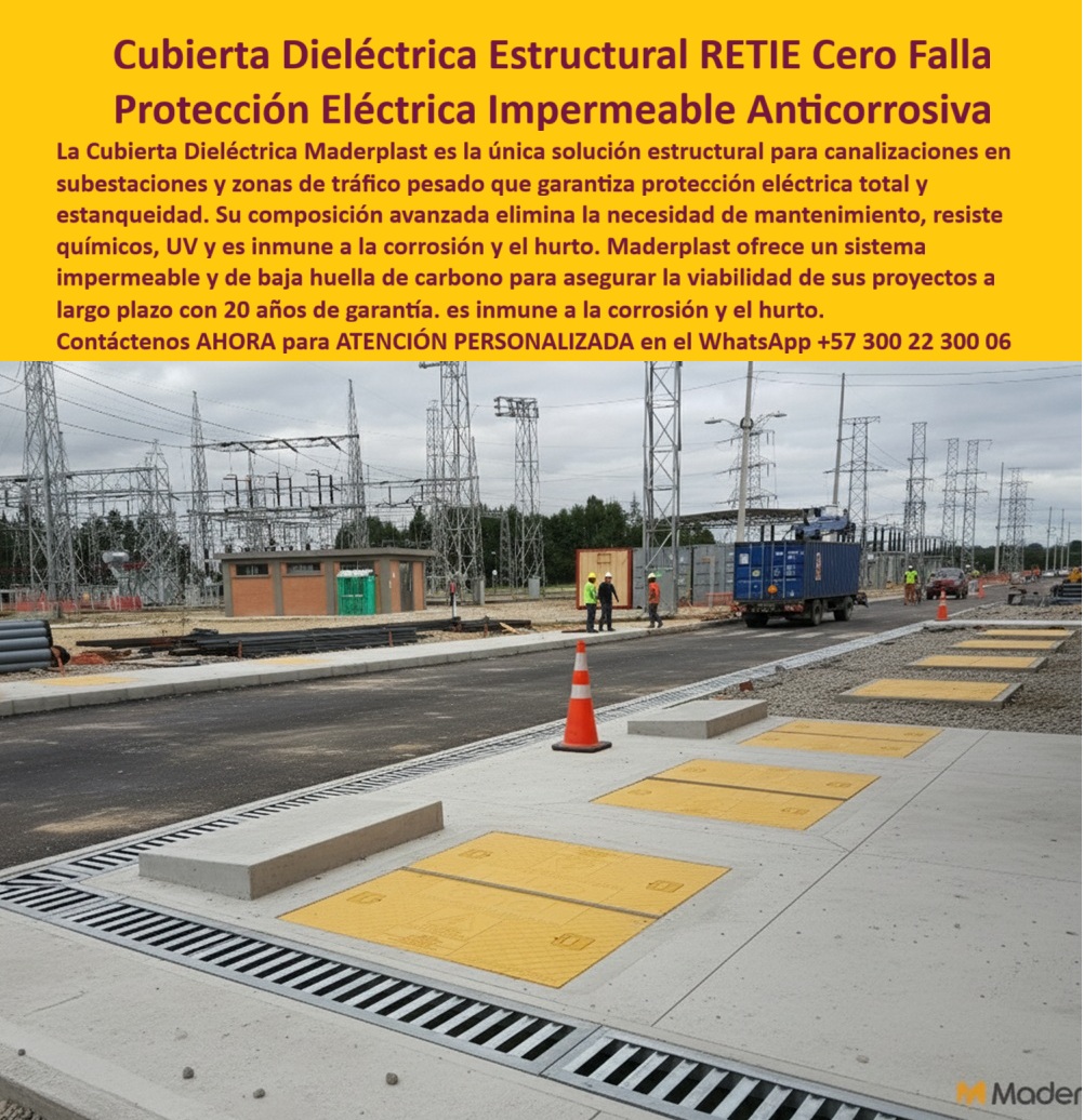 Cubierta Canalización Tapa Impermeable Estanca Maderplast 0 Cubierta dieléctrica estructural protección de redes eléctricas y cámaras de inspección resistente y anticorrosiva de Sistema estructural intersecciones de cableado eléctrico Retie Cubierta Canalización Tapa Impermeable Estanca Maderplast 0 Cubierta dieléctrica estructural protección de redes eléctricas y cámaras de inspección resistente y anticorrosiva de Sistema estructural intersecciones de cableado eléctrico Retie