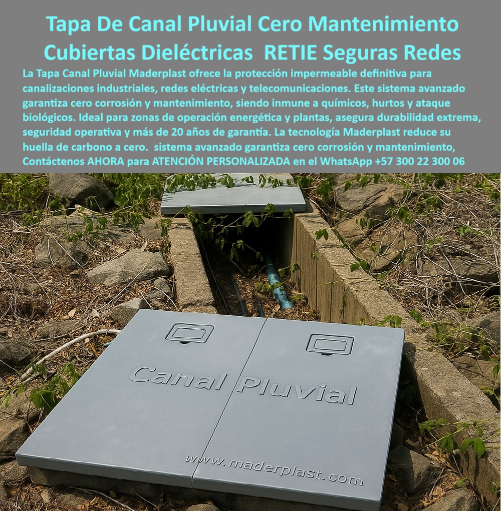 Cubierta Canalización Tapa Impermeable Estanca Maderplast 0 Tapas eléctricas en zonas de operación energética Tapas para redes eléctricas y telecomunicaciones seguras ligeras y resistente a la intemperie ideales para plantas y zonas industriales Cubierta Canalización Tapa Impermeable Estanca Maderplast 0 Tapas eléctricas en zonas de operación energética Tapas para redes eléctricas y telecomunicaciones seguras ligeras y resistente a la intemperie ideales para plantas y zonas industriales