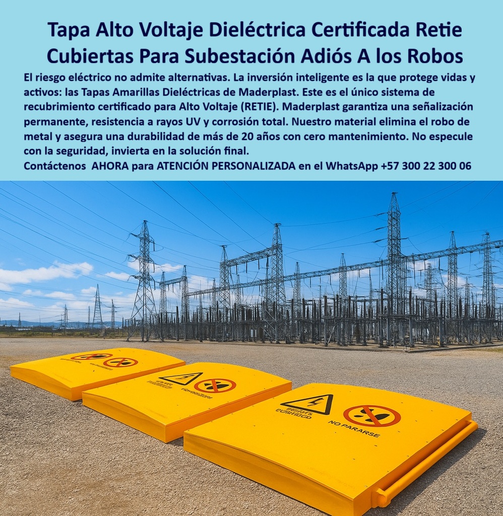 Cubiertas Tapas industriales Tapa alta tensión Retie Maderplast 0 Tapa subestaciones industriales Tapas dieléctricas con señalización de riesgo eléctrico ideales mantenimiento y seguridad en subestaciones energéticas Cubiertas modulares Cubiertas Tapas industriales Tapa alta tensión Retie Maderplast 0 Tapa subestaciones industriales Tapas dieléctricas con señalización de riesgo eléctrico ideales mantenimiento y seguridad en subestaciones energéticas Cubiertas modulares