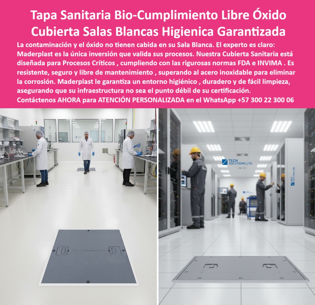 Tapa Acero Inoxidable Norma Sanitaria FDA INVIMA Tapa Maderplast 0 Tapas sanitarias industria alimentaria Cumplen normas FDA e INVIMA Resistentes seguras y libres de mantenimiento Cubierta Sanitaria Tapas Higiénicas para Salas Blancas y Procesos Tapa Acero Inoxidable Norma Sanitaria FDA INVIMA Tapa Maderplast 0 Tapas sanitarias industria alimentaria Cumplen normas FDA e INVIMA Resistentes seguras y libres de mantenimiento Cubierta Sanitaria Tapas Higiénicas para Salas Blancas y Procesos