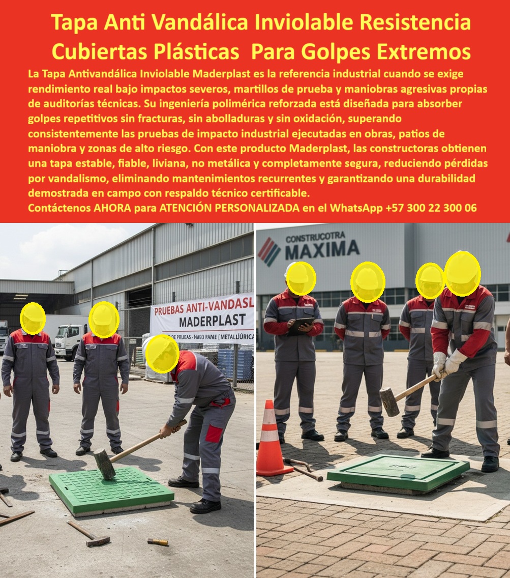 Tapa Inviolable Alta Resistencia Plástica Antivandálica Tapa Maderplast 0 tapas Pruebas de Golpe y Seguridad Tapas confianza resistencia certificada respaldo industrial Tapas pruebas de impacto industrial Tapa Plástica Antivandálica Cons Tapa Inviolable Alta Resistencia Plástica Antivandálica Tapa Maderplast 0 tapas Pruebas de Golpe y Seguridad Tapas confianza resistencia certificada respaldo industrial Tapas pruebas de impacto industrial Tapa Plástica Antivandálica Cons