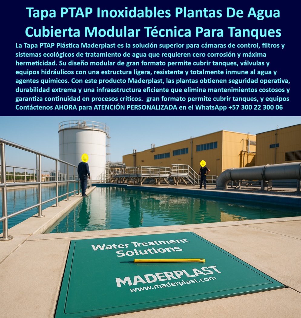 Tapa Plantas De Tratamiento De Agua PTAP Tapa Inoxidable Maderplast 0 Cubierta cámaras de control filtros y sistemas ecológicos de tratamiento de agua Tapas técnicas modulares de gran tamaño para cubrimiento de tanques válvulas o sistema Tapa PP Tapa Plantas De Tratamiento De Agua PTAP Tapa Inoxidable Maderplast 0 Cubierta cámaras de control filtros y sistemas ecológicos de tratamiento de agua Tapas técnicas modulares de gran tamaño para cubrimiento de tanques válvulas o sistema Tapa PP