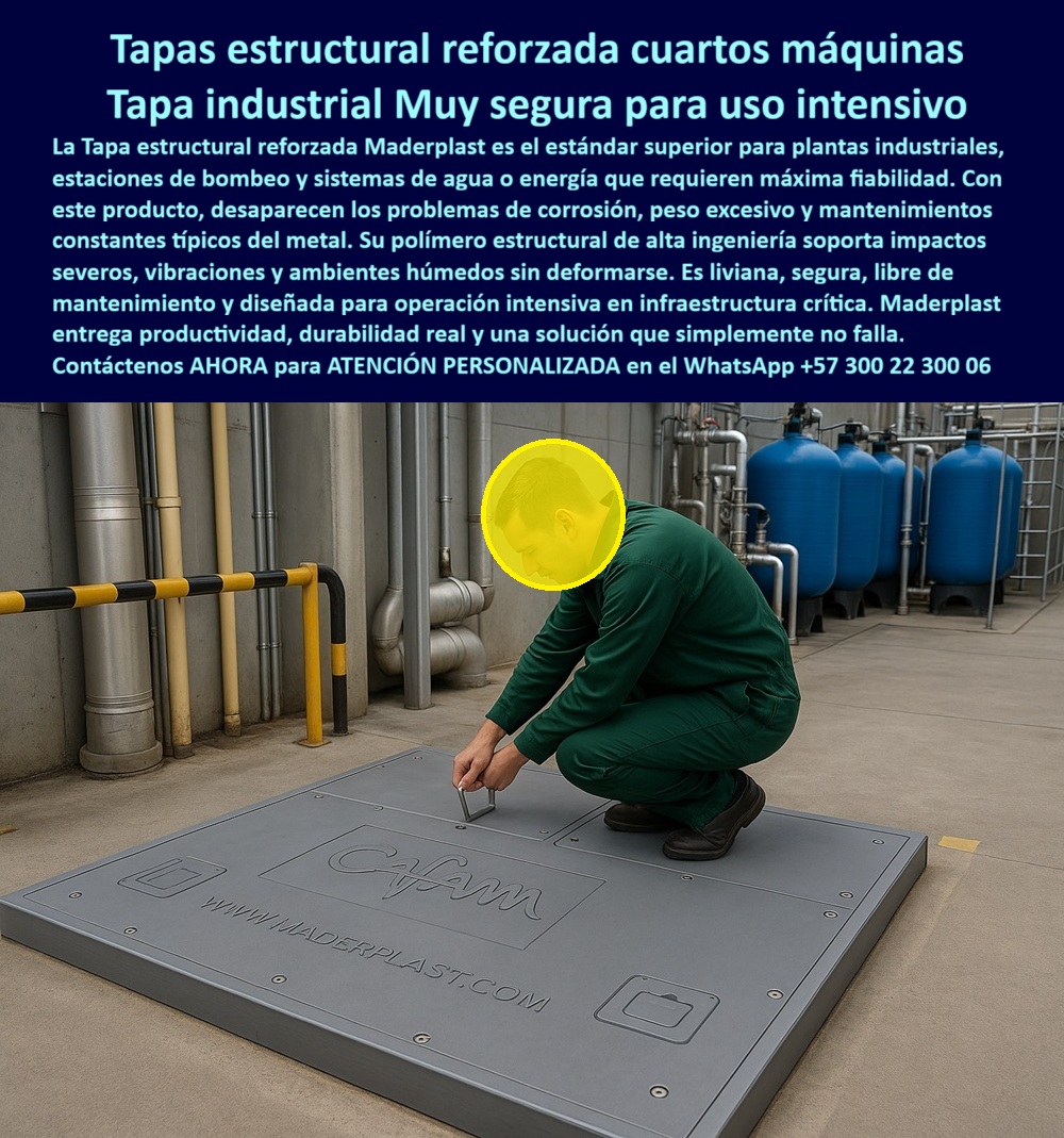 Tapa estructural reforzada cuartos de máquinas Maderplast 0 Tapa Ideal para plantas industriales estaciones de bombeo sistemas de agua o energía Resistente al impacto, segura liviana y libre de mantenimiento diseñada uso intensivo Tapa plástica Tapa estructural reforzada cuartos de máquinas Maderplast 0 Tapa Ideal para plantas industriales estaciones de bombeo sistemas de agua o energía Resistente al impacto segura liviana y libre de mantenimiento diseñada uso intensivo Tapa plástica