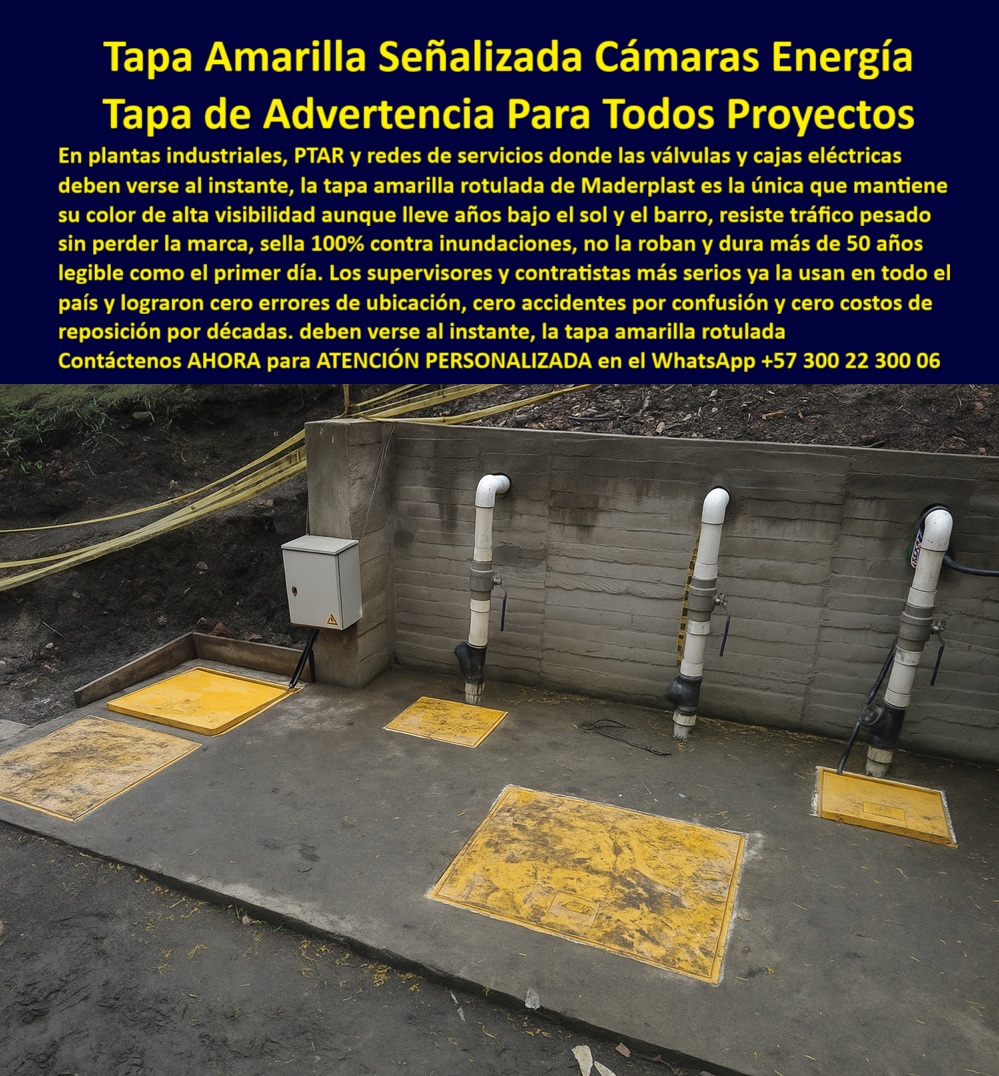 Tapas Señalizadas Marcadas Rotuladas Como Señalización Maderplast 0 Tapa señalizada rotulada marcada visual y estandarización Tapa amarilla de inspección personalizada con logo corporativo para energía Tapas Señalizadas Marcadas Rotuladas Como Señalización Maderplast 0 Tapa señalizada rotulada marcada visual y estandarización Tapa amarilla de inspección personalizada con logo corporativo para energía