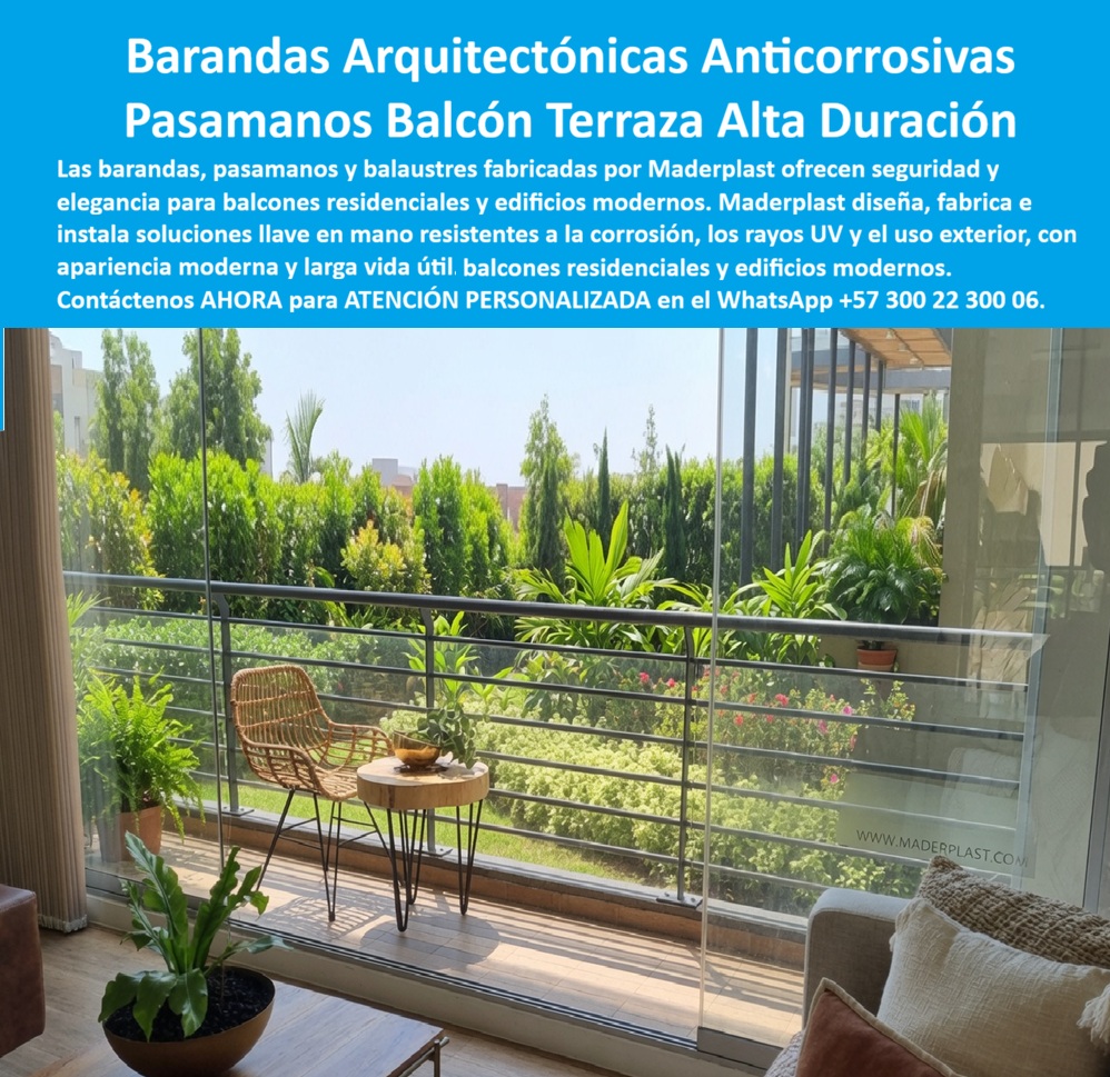 Barandas Arquitectónicas Edificios Larga Vida Baranda Balcón Maderplast - Balaustradas de edificios resistentes que eliminan garantías, Pasamanos Vidrio Balcón Residencial Anticorrosivo Cero Mantenimiento, Antepechos apartamento en acero plástico Barandas Arquitectónicas Edificios Larga Vida Baranda Balcón Maderplast Balaustradas de edificios resistentes que eliminan garantías Pasamanos Vidrio Balcón Residencial Anticorrosivo Cero Mantenimiento Antepechos apartamento en acero plástico