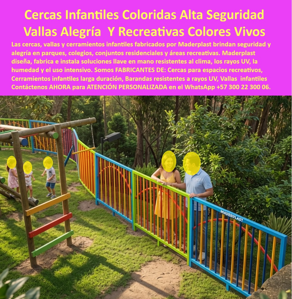 Cerca Infantil Alegre Vallas Cercas Infantiles De Colores Vivos Maderplast - Vallas de Colores Alegres para Juegos Infantiles Alta Seguridad, Barandas Coloridas Playgrounds y Áreas Recreativas Anticorrosivas, Cerramientos Perimetrales para Parque Cerca Infantil Alegre Vallas Cercas Infantiles De Colores Vivos Maderplast Vallas de Colores Alegres para Juegos Infantiles Alta Seguridad Barandas Coloridas Playgrounds y Áreas Recreativas Anticorrosivas Cerramientos Perimetrales para Parque