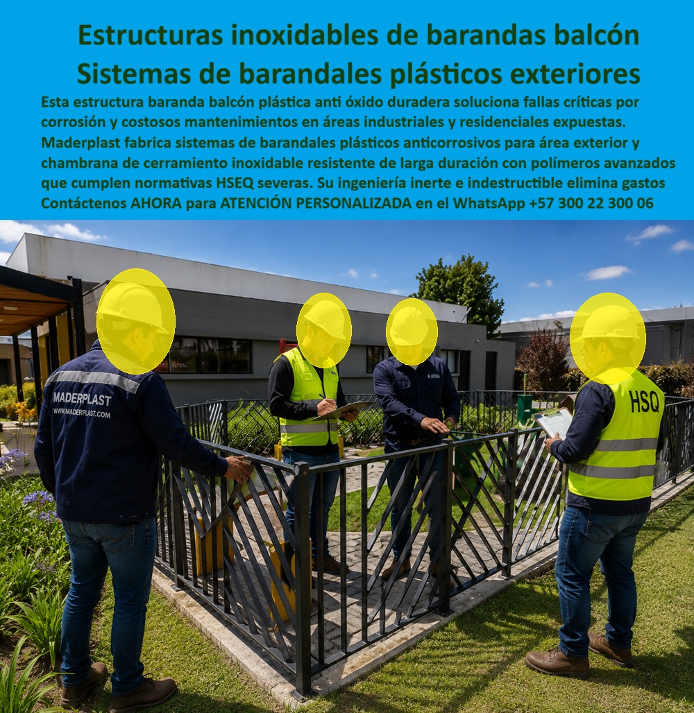 Estructuras Inoxidables Barandas Balcones y Pasarelas Maderplast - Estructura Baranda Balcón Plástica Anti Óxido Duradera, Chambrana Cerramiento Inoxidable Resistente Larga Duración, Sistemas de Barandales Plásticos Anticorrosivos Área Exterior Estructuras Inoxidables Barandas Balcones y Pasarelas Maderplast Estructura Baranda Balcón Plástica Anti Óxido Duradera Chambrana Cerramiento Inoxidable Resistente Larga Duración Sistemas de Barandales Plásticos Anticorrosivos Área Exterior