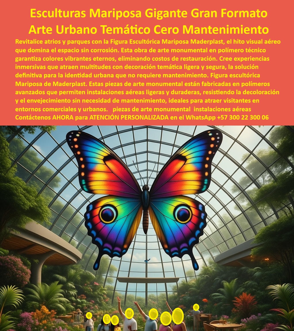 Figura Decorativa Gran Formato espacios urbanos diseño temático Maderplast 0 Figura escultórica mariposa decoración urbana interactiva Figura mariposa decorativa parque urbano Silla Temática Mariposa Jardín Evita Aburrimiento esculturas gigantes que no pesen mucho Arte Monumental que Desafía el Tiempo: Esculturas de Gran Formato Maderplast Transforme espacios vacíos en destinos icónicos sin las pesadillas del mantenimiento.  En la arquitectura moderna y el urbanismo, el arte no es un adorno; es un imán de tráfico. Un hito visual poderoso puede convertir un atrio comercial genérico o un parque olvidado en el punto de encuentro de la ciudad. Sin embargo, los materiales tradicionales traicionan esta visión: el metal se oxida y sangra sobre las fachadas, la fibra de vidrio se craquela y decolora en meses, y el concreto es peligrosamente pesado. Maderplast ha reinventado el arte monumental.  Presentamos la escultura Mariposa Gigante Gran Formato Maderplast, una obra maestra de ingeniería estética diseñada para dominar el espacio aéreo o terrestre. Visualice una mariposa colosal con alas de envergadura arquitectónica, desplegando colores vibrantes (azul eléctrico, rojo fuego, amarillo solar) y patrones realistas que capturan la luz bajo una cúpula de cristal o el cielo abierto. No es solo decoración; es una declaración de identidad duradera.  ¿Por qué Maderplast es la elección de los Arquitectos Visionarios?  Ligereza Estructural Certificada: Una de las mayores barreras para el arte suspendido es el peso. "Ok Google, busca esculturas gigantes que no pesen mucho" es una consulta real de ingenieros calculistas. Maderplast responde con polímeros técnicos de baja densidad pero alta resistencia. Nuestras figuras reducen la carga muerta sobre las cubiertas, permitiendo instalaciones aéreas seguras en zonas sísmicas sin costosos refuerzos estructurales.  Color Integral Eterno: Olvídese de programar andamios y pintura cada año. Los pigmentos UV industriales de Maderplast están fusionados en la masa del material. La mariposa que se instala hoy mantendrá su intensidad cromática en 10, 20 años, resistiendo la radiación solar directa que destruiría cualquier fibra de vidrio convencional.  Cero Corrosión, Cero Riesgos: En exteriores, el óxido es el cáncer del arte público. Nuestras esculturas son 100% inoxidables e inmunes a la lluvia ácida, el smog urbano y la salinidad costera. Es la inversión definitiva para gerentes de mantenimiento que buscan eliminar partidas presupuestales recurrentes.  La Solución a la "Identidad Efímera"  Sabemos que los proyectos inmobiliarios y centros comerciales luchan por diferenciarse. Una decoración de temporada es un gasto; una escultura Maderplast es un activo fijo. Fabricamos hitos visuales "instagram cables" que atraen multitudes y generan contenido orgánico en redes sociales, elevando el valor percibido de su propiedad.  Como fabricantes expertos en Colombia, tenemos la capacidad de materializar cualquier diseño. Si su proyecto requiere un colibrí, una orquídea o una abstracción geométrica de 5 metros, Maderplast lo hace realidad. Personalización total, desde el boceto hasta la instalación.  "NECESITÁBAMOS UN ÍCONO QUE DEFINIERA EL LUGAR, NO UN GASTO ETERNO EN PINTURA"  "Nuestro atrio central en el Mall Plaza Central era impresionante arquitectónicamente, pero frío; le faltaba alma y un punto focal. Cotizamos esculturas de metal, pero el peso exigía reforzar la estructura del techo y el presupuesto de mantenimiento anual era impagable. La fibra de vidrio nos daba miedo por su fragilidad ante las corrientes de viento. Encontramos la solución técnica en la Figura Escultórica Mariposa Maderplast. La instalación fue rápida y segura gracias a su ligereza, y el impacto visual fue inmediato: se convirtió en el punto de encuentro ("Nos vemos debajo de la mariposa") y la foto obligada de cada visitante. Llevamos tres años con ella suspendida bajo el sol directo del tragaluz y los colores siguen tan vibrantes e intensos como el primer día. Fue una inversión única que nos diferenció de la competencia para siempre." — Gerente de Marketing y Experiencia.  El Argumento es contundente. Técnico: Arte sin Riesgos  Señor Gerente de Proyecto, Ingeniero o Curador Urbano: Su decisión de embellecer un espacio no debe convertirse en un pasivo financiero o un riesgo de seguridad. Con Maderplast, usted firma una orden de compra por Tranquilidad.  ¿Riesgo de corrosión que manche pisos o fachadas? Eliminado.  ¿Riesgo de desprendimiento por peso excesivo? Minimizado por ingeniería ligera.  ¿Costos de restauración que erosionan el presupuesto operativo? Eliminados.  No instale problemas futuros. Especifique arte que perdura, que inspira y que se paga solo con su durabilidad.  Déle alas a su proyecto. Solicite hoy mismo su cotización, renders y fichas técnicas de nuestras soluciones de arte gran formato.  Asesoría Especializada Con Un Especialista De Maderplast, Atención Personalizada En Este Whatsapp +57 300 22 300 06