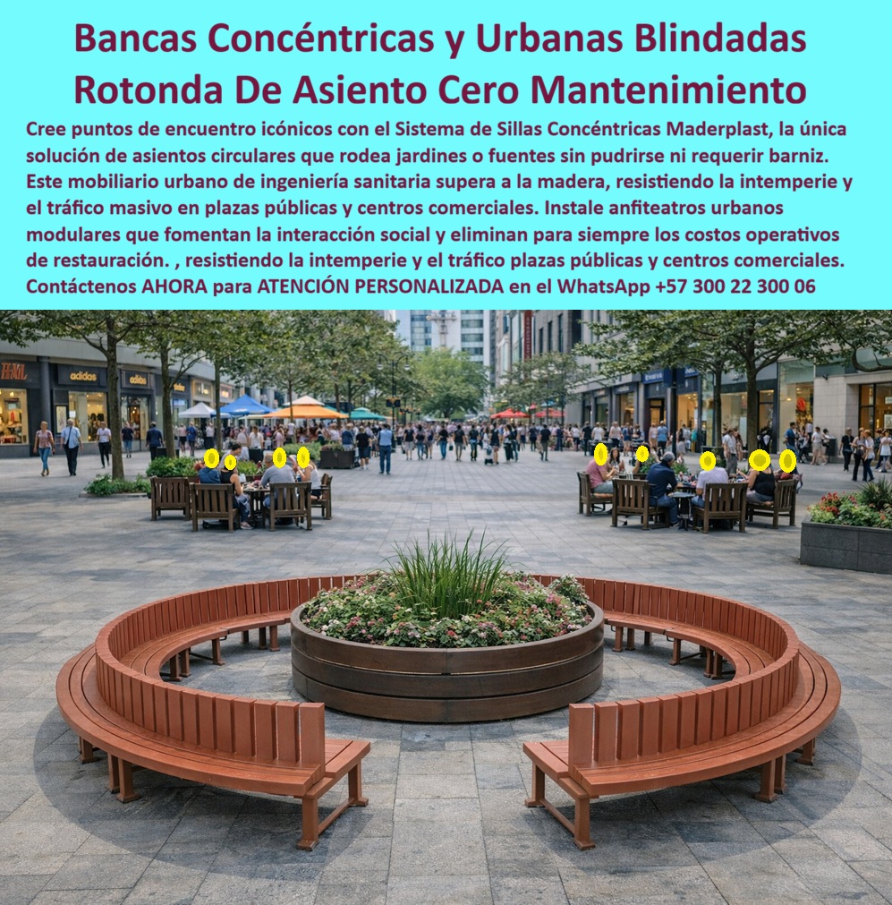 Silla Curva Modular Circular Redonda Mobiliario Comercial Rotonda Maderplast 0 Sistema De Sillas Concéntricas Instalación Rápida Mobiliario Redondo Centro Confort Total Banca Curva Anticorrosión Instalación Rápida Silla Curva mobiliario decorativo, El Sistema de Bancas Concéntricas y Rotondas de Asiento Cero Mantenimiento Maderplast, Ingeniería Urbana y Rentabilidad Operativa: Al visualizar el monumental sistema de Bancas concéntricas y circulares que protagoniza la imagen, usted no está observando un simple mobiliario decorativo, sino una solución de ingeniería sanitaria y estructural diseñada estratégicamente para crear puntos de encuentro icónicos en entornos de alto tráfico. Esta silla curva modular circular redonda y mobiliario comercial rotonda Maderplast se configura como un anfiteatro urbano antivandálico que abraza jardineras centrales, fuentes o árboles patrimoniales, transformando espacios de tránsito en zonas de permanencia y alto valor social. Fabricada mediante procesos industriales controlados en plásticos de ingeniería reciclados con apariencia de madera premium, esta estructura supera las limitaciones físicas de la madera y el metal: no se pudre, no se oxida, no se astilla y resiste la radiación UV extrema y la humedad constante sin requerir jamás una sola gota de barniz o pintura. Es la materialización definitiva del concepto "Instalar y Olvidar" para plazas públicas, centros comerciales y proyectos de urbanismo que exigen estética impecable y una garantía operativa superior a 20 años.  Cuando los arquitectos y gerentes de proyectos urbanos se preguntan dónde conseguir bancas circulares para rodear árboles que no necesiten mantenimiento, o buscan mobiliario urbano antivandálico para plazas públicas de alto tráfico, la respuesta técnica y financiera apunta invariablemente a Maderplast. A diferencia de las bancas tradicionales que demandan presupuestos anuales de restauración, nuestro sistema de sillas concéntricas de instalación rápida ofrece una resistencia total a golpes, tráfico masivo y graffitis, posicionándose como la opción más segura para mitigar riesgos de responsabilidad civil por accidentes con astillas o estructuras colapsadas. Si usted necesita saber qué bancas para exterior soporta lluvia y sol sin dañarse ni oxidarse nunca, debe conocer que el polímero industrial de Maderplast es 100% hidrófobo e inerte químicamente, lo que lo hace inmune a la corrosión salina en zonas costeras ya la degradación por hongos en climas húmedos, superando con creces la vida útil de cualquier alternativa convencional.  Desde una perspectiva de rentabilidad financiera, al analizar una comparativa de retorno de inversión (ROI) entre bancas de madera o plástico de ingeniería para centros comerciales, la balanza se inclina drásticamente hacia nuestra tecnología. Aunque la inversión inicial pueda ser comparable a una madera de alta especificación, el mobiliario redondo centro confort total de Maderplast elimina el 100% de los costos operativos (OPEX) asociados al mantenimiento. No está comprando solo asientos curvos modulares para centros comerciales; está adquiriendo un activo fijo que se amortiza solo al suprimir lijados, barnices y reemplazos periódicos. En Maderplast convertimos ideas en piezas reales; nuestro departamento de ingeniería está listo para recibir sus solicitudes de cotización, personalización, planos, renders o prototipos. Ya sea que necesite diseños de ágoras urbanas modernas con materiales sostenibles y ecológicos o soluciones específicas de asientos perimetrales para jardineras grandes en exteriores, nosotros fabricamos a la medida exacta de su proyecto en Colombia para el mundo, bajo el lema técnico de que en plástico podemos fabricar lo que su imaginación arquitectónica requiera.  EL TESTIMONIO PROFESIONAL DE UN CASO DE ÉXITO: " LO CONFIRMA DESDE LA OBRA REAL. El Arquitecto Fernando Tovar, Gerente de Proyectos y Operaciones del Centro Comercial "Plaza Mayor" en Bogotá y Medellín, relata cómo transformaron un espacio muerto en el corazón del complejo comercial: "Teníamos una gran plaza central con una fuente y jardines hermosos, pero la gente no se quedaba porque las antiguas bancas de madera y hierro estaban dispersas, oxidadas y astilladas, generando quejas y costos insostenibles de mantenimiento. Al implementar el Sistema de Bancas Concéntricas Maderplast rodeando las jardineras principales, logramos una decisión de ingeniería financiera y estética brillante. Buscábamos algo que resistiera el tráfico de 20,000 personas el fin de semana y los químicos de limpieza. El resultado fue contundente: creamos un anfiteatro social donde la gente ahora se reúne, aumentando el consumo en los locales aledaños. ¿Mantenimiento? Cero. Llevamos 3 años y las bancas están idénticas al primer día, solo se limpian con agua. Maderplast no solo nos vendió bancas, nos dio una solución de urbanismo táctico que se pagó sola al eliminar los costos de reparación, siendo el mobiliario más rentable que hemos comprado."  Para realizar el Soporte técnico y eliminar cualquier duda con Garantía 5 años o cualquier temor al firmar la orden de compra, es fundamental entender el respaldo de ingeniería detrás de cada pieza. Ingeniero, usted no está firmando por una promesa estética, sino por una certificación de desempeño. La banca curva anticorrosión de instalación rápida Maderplast cumple con normativas de resistencia mecánica y seguridad que blindan su decisión ante cualquier interventoría. Estamos hablando de un material probado bajo estándares ASTM que garantiza la integridad estructural bajo cargas pesadas y uso abusivo, eliminando el riesgo de demandas por fallas del material. La composición de polipropileno y polietileno de alta densidad recuperada asegura una estabilidad dimensional ante cambios bruscos de temperatura, evitando las deformaciones típicas de los plásticos comunes. Al especificar Maderplast, usted asegura que el proyecto cumplirá con los requisitos de sostenibilidad (puntos LEED), durabilidad y seguridad pública. Si necesita planos de detalle, fichas técnicas de anclaje o certificaciones de laboratorio para adjuntar al contrato y respaldar su firma, nuestro equipo técnico se los proveerá de inmediato.  No arriesgue el presupuesto de mantenimiento futuro ni su reputación profesional con materiales que tienen fecha de caducidad. Elija la ingeniería de valor que solo Maderplast puede ofrecer. Contáctenos AHORA para recibir ATENCIÓN PERSONALIZADA, planes y cotización inmediata en el WhatsApp +57 300 22 300 06.