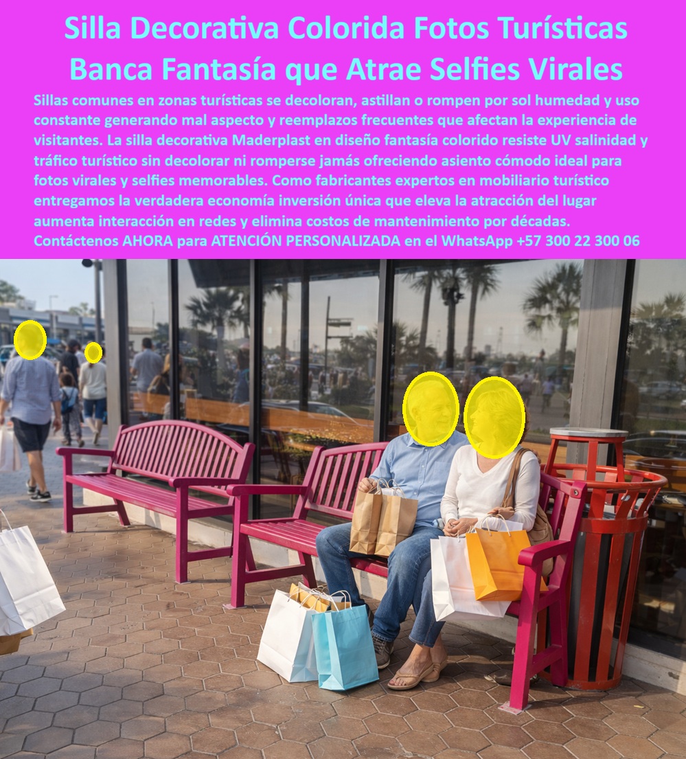 Silla Decorativa Exterior Turismo Banca Colorida Fotos Selfies Maderplast 0 Silla Ensueño Terrazas Uso Fotográfico Banca Turística Alta Resistencia Clima Silla Fantasía Exterior Descanso y Fotografías Silla Turística Exterior Silla Decorativa Colorida para Turismo – Banca Fantasía que Atrae Selfies Virales Archivo: Silla_Decorativa_Exterior_Turismo_Banca_Colorida_Fotos_Selfies_Maderplast_0_Silla_Ensueño_Terrazas_Uso_Fotográfico_Banca_Turística_Alta_Resistencia_Clima_Silla_Fantasía_Exterior_Descanso_y_Fotografías_Silla_Turística_Exterior.jpg  En la imagen se aprecia una silla decorativa exterior instalada en una zona turística urbana de alto flujo, utilizada tanto para descanso como para fotografías espontáneas. No es una banca común: su color intenso, su forma amable y su presencia visual la convierten en un punto de atracción natural para visitantes, parejas y familias que buscan sentarse, tomarse fotos y compartir la experiencia en redes sociales. Este tipo de banca colorida turística deja de ser un gasto para convertirse en un activo de marketing urbano permanente.  El Problema que Enfrentan  y lo Resuelven  municipios, operadores turísticos y centros comerciales abiertos es recurrente: las sillas exteriores coloridas tradicionales se decoloran con el sol, se astillan con la humedad, se rajan con el uso continuo y terminan transmitiendo una imagen de abandono. Además, los repintados constantes y las reposiciones frecuentes afectan presupuestos y operaciones. Cuando el objetivo es atraer visitantes, generar selfies y mantener una estética impecable, el mobiliario convencional simplemente no responde.  La solución es técnica y estratégica. Maderplast diseña y fabrica esta silla decorativa exterior para turismo en polímeros técnicos con color integrado en masa, resistentes a radiación UV, humedad, salinidad ambiental y tráfico turístico intensivo. Esto significa que el color no está “aplicado”: hace parte del material, por lo que no se pela, no se aclara y no requiere pintura. Si el cliente se pregunta qué bancas decorativas exteriores sirven para zonas turísticas sin decolorar, la respuesta profesional es Maderplast. Si busca sillas coloridas turísticas para fotos y selfies que duren años, la opción correcta es esta banca. Y si la duda es qué mobiliario urbano para fotos genera interacción sin mantenimiento, la respuesta es la misma.  La identificación plena del producto "ES MADERPLAST" es clara: una banca decorativa colorida en zona turística diseñada para alto impacto visual; una silla exterior diseñada para fotografías y descanso continuo; un mobiliario turístico urbano de alto impacto visual que atrae visitantes; una banca colorida para terrazas y espacios públicos con estabilidad estructural; y un asiento exterior decorativo para uso fotográfico con durabilidad real. Estas bancas funcionan como puntos selfie naturales, elevando la percepción del lugar y multiplicando su presencia digital sin inversión publicitaria adicional.  Maderplast marca la diferencia porque domina la ingeniería del plástico técnico, fábrica bajo procesos industriales controlados y produce a medida en Colombia para el mundo. Aquí no se vende una silla genérica, sino una solución adaptable: colores personalizados, formas especiales, refuerzos estructurales, anclajes y producción en serie. El cliente puede solicitar cotización, planos, renders, prototipos y fabricación completa. En Maderplast convertimos ideas en piezas reales; no en promesas. EL TESTIMONIO PROFESIONAL CASO DE ÉXITO “EMPEZAMOS con un espacio vacío y sin identidad; instalamos las bancas colores de maderplast y el lugar se volvió un punto obligado para fotos. Hoy los visitantes las buscan, las comparten en redes y el color sigue intacto como el primer día, sin mantenimiento ni reparaciones.” Ese es el tipo de historia que explica por qué este producto funciona.  Soporte técnico para el ingeniero con Garantía: Maderplast entrega fichas técnicas del material, especificaciones de resistencia UV, recomendaciones de instalación, planos y soporte de fabricación. El producto está diseñado para exterior permanente y respaldado documentalmente, eliminando el riesgo al firmar la orden de compra. Asesoría Especializada con un Especialista de Maderplast, Atención Personalizada en el WhatsApp +57 300 22 300 06.