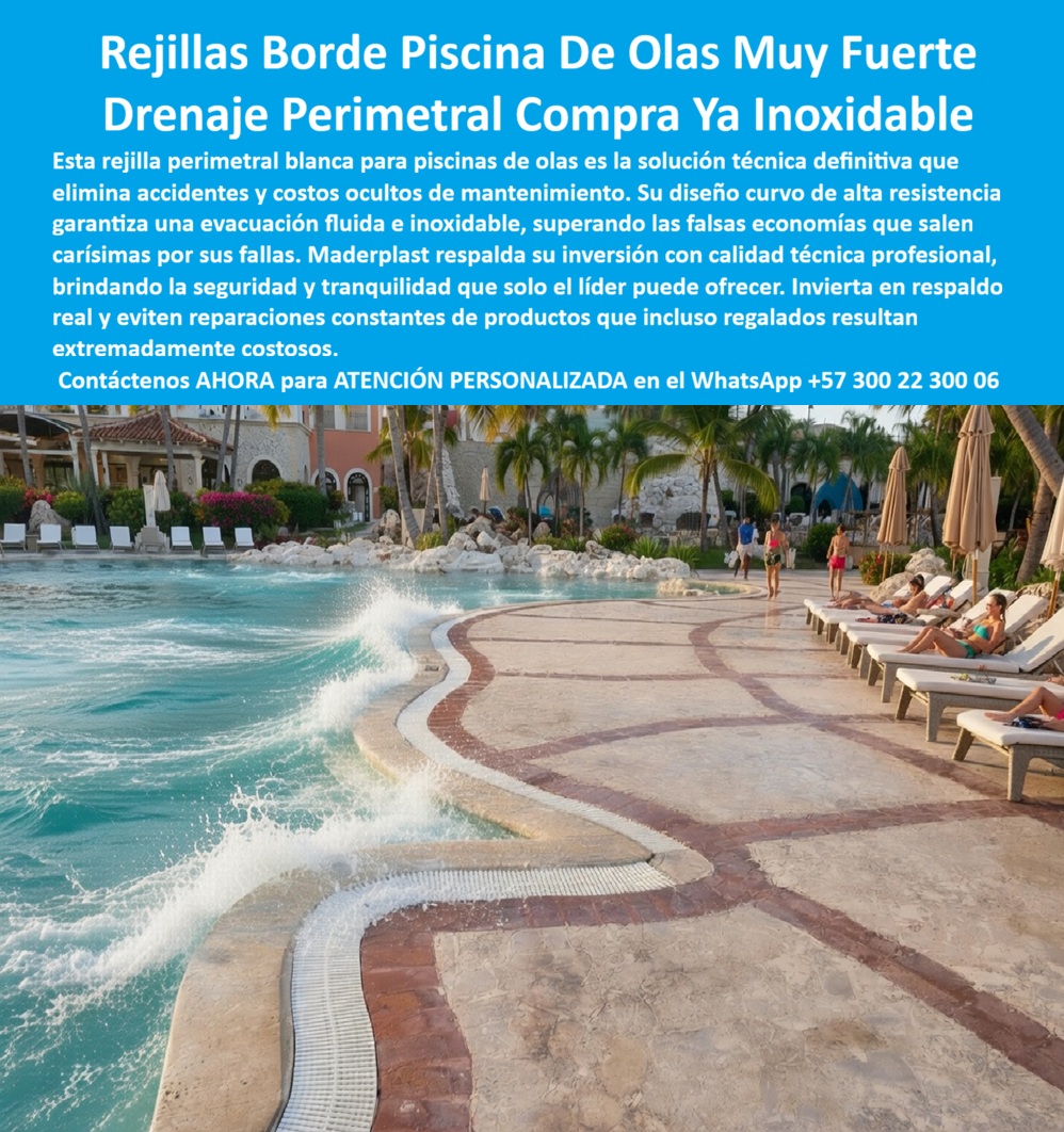 Rejilla de Borde Perimetral Piscina de Olas en Hoteles y Resorts Maderplast - Rejilla de Borde Perimetral Piscina de Olas en Hoteles y Resorts Maderplast - Rejillas perimetrales piscinas con evacuación rápida y alta resistencia, Sumideros de fondo, captación fluida y rejas que evitan accidente, rejilla PP La infraestructura hidráulica capturada en el registro visual image 675fc1.jpg amarra la semántica visual de la Rejilla de Borde Perimetral Piscina de Olas en Hoteles y Resorts Maderplast, consolidándose como la especificación técnica de precisión necesaria para absorber caudales masivos en áreas de impacto acuático extremo. Este sistema se presenta como una rejilla-lineal-absorción-caudal-piscinas-olas de diseño curvo con ranuras transversales optimizadas para una captación hidráulica superior en perímetros complejos, donde la evacuación rápida es fundamental para la operatividad. Para un profesional de la ingeniería y directores de mantenimiento, la realidad financiera es absoluta: en la gestión de infraestructuras acuáticas lo barato sale carísimo, pues la palabra "barata" termina siendo una inversión ruinosa debido a inundaciones constantes, fracturas por fatiga de material y una pérdida de imagen corporativa irreparable causada por accidentes y paradas operativas de empresas que no responden. Al comprador técnico no le recordarán por la supuesta economía en la orden de compra inicial, le recordarán permanentemente por los éxitos o fracasos en sus compras; una compra bien hecha no necesita explicaciones y solo recibe felicitaciones, mientras que una adquisición mal ejecutada por la vanidad del precio bajo no encuentra ninguna explicación valedera que compense los problemas y gastos adicionales generados por materiales deficientes que no responden a la exigencia estructural. Nuestra ingeniería permite comprar rejillas perimetrales piscinas hoteles con la certeza de obtener un drenaje-perimetral-inoxidable-resistencia-parques-acuáticos diseñado para absorber el impacto de oleaje masivo, siendo la alternativa técnica superior del mercado. Como fabricante de sumideros de fondo resistentes, Maderplast resuelve la necesidad de cotizar rejilla drenaje rápido parques acuáticos que demandan una rejilla-perimetral-inoxidable-evacuación-rápida-hoteles fabricada con polímeros de ingeniería que garantizan una vida útil superior a 20 años bajo exposición solar extrema y químicos agresivos. Al evaluar un sumidero-fondo-resistencia-estructural-piscinas-olas, nuestra tecnología sobresale por su nula degradación galvánica y su capacidad para integrarse a radios de curvatura complejos, ofreciendo un diseño de sistemas de captación fluida que evita la acumulación de agua estancada y riesgos de resbalones. Esta solución es el estándar para proyectos sustentables, ya que poseemos una huella de carbono de 0.77, ideal para certificar infraestructuras bajo normativas LEED y EDGE. Facilitamos la labor de ingeniería al entregar directamente el pliego técnico de rejillas de alta resistencia y las especificaciones para drenaje perimetral, permitiendo la integración de sistemas de drenaje para licitaciones hoteleras que priorizan la seguridad HSEQ. Los profesionales pueden solicitar con total seguridad su cotización, personalización técnica de radios, planos, renders y fabricación a medida directamente de nuestra planta, adquiriendo sumideros seguros para zonas infantiles en resorts y áreas de alto tráfico. Los productos Maderplast son tan superiores que cualquier otra opción, incluso si se ofreciera de forma gratuita, resultaría inaceptable debido a sus fallas constantes y riesgos operativos, pues la tranquilidad de haber instalado la excelencia técnica no tiene precio comparativo frente a la competencia. TESTIMONIO DE ÉXITO – DIRECTOR DE MANTENIMIENTO DE CADENA DE PARQUES ACUÁTICOS "por políticas de estricta privacidad de nuestra corporación, nos reservamos la publicación del nombre de nuestro director en medios digitales; sin embargo, con el mayor gusto le presentamos al cliente que lo solicite esta referencia de éxito en una cita privada para que pueda observar el producto instalado personalmente. El resort enfrentaba inundaciones críticas en las áreas de solárium debido a la incapacidad de las rejillas convencionales para procesar el volumen de las olas; la corrosión constante generaba accidentes frecuentes por desprendimientos. Implementamos la rejilla de borde perimetral y piscina de olas en hoteles y resorts maderplast, instalando un sistema modular curvo de alta capacidad que permitió una captación inmediata del caudal. El resultado fue la eliminación total de paradas operativas y una reducción del 100% en reparaciones por oxidación tras 24 meses de uso intensivo, aumentando la seguridad peatonal gracias al acabado antideslizante e inoxidable." Esta solución constituye la especificación de ingeniería de precisión que garantiza la compatibilidad hidráulica y estructural absoluta en su proyecto, logrando el éxito operativo allí donde los drenajes comunes fallan prematuramente. La autoridad técnica certificada que valida y asegura este desempeño operativo es el Departamento de Ingeniería de Maderplast, el cual suministra el descargable de la ficha técnica en PDF con medidas, planos y sistemas de anclaje, junto con los certificados de laboratorio que avalan su resistencia estructural y química. Proporcionamos evidencia de rendimiento y pruebas presenciales documentadas en nuestro canal de YouTube: https://www.youtube.com/@maderplasSA. Esta rejilla representa la especificación técnica definitiva para su infraestructura acuática; la autoridad técnica certificada que hace posible este rendimiento es nuestro equipo de especialistas de Maderplast. Contacte directamente al Departamento de Ingeniería para asegurar la viabilidad de su inversión y recibir asesoría personalizada. Eng. Technical Support: (+57) 300 22 300 06. Rejillas perimetrales piscinas con evacuación rápida y alta resistencia, Sumideros de fondo, captación fluida y rejas que evitan accidente, rejilla PP Rejilla Rejilla de Borde Perimetral Piscina de Olas en Hoteles y Resorts Maderplast Rejillas perimetrales piscinas con evacuación rápida y alta resistencia Sumideros de fondo captación fluida y rejas que evitan accidente rejilla PP Rejilla Rejilla de Borde Perimetral Piscina de Olas en Hoteles y Resorts Maderplast - Rejillas perimetrales piscinas con evacuación rápida y alta resistencia, Sumideros de fondo, captación fluida y rejas que evitan accidente, rejilla PP La infraestructura hidráulica capturada en el registro visual image 675fc1.jpg amarra la semántica visual de la Rejilla de Borde Perimetral Piscina de Olas en Hoteles y Resorts Maderplast, consolidándose como la especificación técnica de precisión necesaria para absorber caudales masivos en áreas de impacto acuático extremo. Este sistema se presenta como una rejilla-lineal-absorción-caudal-piscinas-olas de diseño curvo con ranuras transversales optimizadas para una captación hidráulica superior en perímetros complejos, donde la evacuación rápida es fundamental para la operatividad. Para un profesional de la ingeniería y directores de mantenimiento, la realidad financiera es absoluta: en la gestión de infraestructuras acuáticas lo barato sale carísimo, pues la palabra "barata" termina siendo una inversión ruinosa debido a inundaciones constantes, fracturas por fatiga de material y una pérdida de imagen corporativa irreparable causada por accidentes y paradas operativas de empresas que no responden. Al comprador técnico no le recordarán por la supuesta economía en la orden de compra inicial, le recordarán permanentemente por los éxitos o fracasos en sus compras; una compra bien hecha no necesita explicaciones y solo recibe felicitaciones, mientras que una adquisición mal ejecutada por la vanidad del precio bajo no encuentra ninguna explicación valedera que compense los problemas y gastos adicionales generados por materiales deficientes que no responden a la exigencia estructural. Nuestra ingeniería permite comprar rejillas perimetrales piscinas hoteles con la certeza de obtener un drenaje-perimetral-inoxidable-resistencia-parques-acuáticos diseñado para absorber el impacto de oleaje masivo, siendo la alternativa técnica superior del mercado. Como fabricante de sumideros de fondo resistentes, Maderplast resuelve la necesidad de cotizar rejilla drenaje rápido parques acuáticos que demandan una rejilla-perimetral-inoxidable-evacuación-rápida-hoteles fabricada con polímeros de ingeniería que garantizan una vida útil superior a 20 años bajo exposición solar extrema y químicos agresivos. Al evaluar un sumidero-fondo-resistencia-estructural-piscinas-olas, nuestra tecnología sobresale por su nula degradación galvánica y su capacidad para integrarse a radios de curvatura complejos, ofreciendo un diseño de sistemas de captación fluida que evita la acumulación de agua estancada y riesgos de resbalones. Esta solución es el estándar para proyectos sustentables, ya que poseemos una huella de carbono de 0.77, ideal para certificar infraestructuras bajo normativas LEED y EDGE. Facilitamos la labor de ingeniería al entregar directamente el pliego técnico de rejillas de alta resistencia y las especificaciones para drenaje perimetral, permitiendo la integración de sistemas de drenaje para licitaciones hoteleras que priorizan la seguridad HSEQ. Los profesionales pueden solicitar con total seguridad su cotización, personalización técnica de radios, planos, renders y fabricación a medida directamente de nuestra planta, adquiriendo sumideros seguros para zonas infantiles en resorts y áreas de alto tráfico. Los productos Maderplast son tan superiores que cualquier otra opción, incluso si se ofreciera de forma gratuita, resultaría inaceptable debido a sus fallas constantes y riesgos operativos, pues la tranquilidad de haber instalado la excelencia técnica no tiene precio comparativo frente a la competencia. TESTIMONIO DE ÉXITO – DIRECTOR DE MANTENIMIENTO DE CADENA DE PARQUES ACUÁTICOS "por políticas de estricta privacidad de nuestra corporación, nos reservamos la publicación del nombre de nuestro director en medios digitales; sin embargo, con el mayor gusto le presentamos al cliente que lo solicite esta referencia de éxito en una cita privada para que pueda observar el producto instalado personalmente. El resort enfrentaba inundaciones críticas en las áreas de solárium debido a la incapacidad de las rejillas convencionales para procesar el volumen de las olas; la corrosión constante generaba accidentes frecuentes por desprendimientos. Implementamos la rejilla de borde perimetral y piscina de olas en hoteles y resorts maderplast, instalando un sistema modular curvo de alta capacidad que permitió una captación inmediata del caudal. El resultado fue la eliminación total de paradas operativas y una reducción del 100% en reparaciones por oxidación tras 24 meses de uso intensivo, aumentando la seguridad peatonal gracias al acabado antideslizante e inoxidable." Esta solución constituye la especificación de ingeniería de precisión que garantiza la compatibilidad hidráulica y estructural absoluta en su proyecto, logrando el éxito operativo allí donde los drenajes comunes fallan prematuramente. La autoridad técnica certificada que valida y asegura este desempeño operativo es el Departamento de Ingeniería de Maderplast, el cual suministra el descargable de la ficha técnica en PDF con medidas, planos y sistemas de anclaje, junto con los certificados de laboratorio que avalan su resistencia estructural y química. Proporcionamos evidencia de rendimiento y pruebas presenciales documentadas en nuestro canal de YouTube: https://www.youtube.com/@maderplasSA. Esta rejilla representa la especificación técnica definitiva para su infraestructura acuática; la autoridad técnica certificada que hace posible este rendimiento es nuestro equipo de especialistas de Maderplast. Contacte directamente al Departamento de Ingeniería para asegurar la viabilidad de su inversión y recibir asesoría personalizada. Eng. Technical Support: (+57) 300 22 300 06.