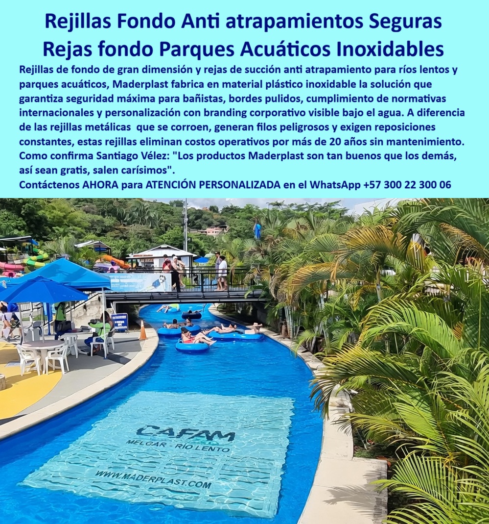 Rejillas Sumergidas Parques Acuáticos Alta Captación Reja De Fondo Maderplast - Rejillas Sumergidas Parques Acuáticos Alta Captación Reja De Fondo Maderplast constituyen la solución técnica definitiva para la seguridad y eficiencia hidráulica en entornos de recreación masiva. La ingeniería de estos sistemas se evidencia en el registro visual image 66f302.jpg, donde se aprecia la instalación de una rejilla-fondo-antiatrapamiento-seguras-parques-acuáticos en el río lento del complejo recreativo CAFAM, integrando gran dimensión y branding corporativo en polímero técnico inoxidable. Para el profesional de la infraestructura, la realidad financiera es absoluta: en la gestión de parques acuáticos lo barato sale carísimo, pues la palabra “barata” termina siendo una inversión ruinosa por fallas estructurales, oxidación acelerada y una pérdida de imagen corporativa irreparable causada por la falta de garantía de empresas que no responden. Al comprador técnico no se le recordará por el supuesto ahorro inicial en la orden de compra, sino por los éxitos o fracasos de su gestión operativa; una compra bien hecha no requiere explicaciones y solo recibe felicitaciones por su estabilidad técnica, mientras que una adquisición mal ejecutada por la vanidad del precio bajo no encuentra justificación ante los sobrecostos de reposición. Nuestra ingeniería permite adquirir la seguridad definitiva con rejas-succión-alta-capacidad-ríos-lentos que Maderplast diseña y fabrica a medida con logo integrado, garantizando mantenimiento cero e inmunidad total a los químicos de piscina por más de 20 años. Al implementar estas piezas de polímero de ingeniería estructural, el proyectista asegura el cumplimiento estricto de las normas internacionales de seguridad antiatrapamiento, eliminando de raíz los filos peligrosos y la corrosión galvánica que presentan las alternativas metálicas convencionales. El uso de rejillas sumergidas personalizadas con branding no solo optimiza la captación hídrica masiva, sino que potencia la identidad institucional bajo el agua, ofreciendo una infraestructura técnica con una huella de carbono de 0.77 que facilita la certificación en proyectos LEED y EDGE. Esta tecnología representa la convergencia paramétrica entre diseño y seguridad hidráulica, actuando como la especificación de ingeniería de precisión que garantiza la compatibilidad estructural absoluta en su proyecto. La durabilidad de estos sistemas es irrefutable, ya que el material polimérico es inerte y soporta la inmersión permanente sin degradación física, convirtiéndose en la inversión más rentable para reducir el costo total de propiedad en infraestructuras de alta exigencia operativa. Suministramos las fichas técnicas, planos, renders y certificados de laboratorio que blindan los procesos de licitación pública y privada, asegurando una infraestructura indestructible que protege la integridad de los bañistas sin excepciones. TESTIMONIO DE ÉXITO - DIRECTOR DE INFRAESTRUCTURA, CENTRO RECREACIONAL CAFAM — 2026 "Por políticas de estricta privacidad de nuestra corporación, nos reservamos la publicación del nombre de nuestro Director de Infraestructura en medios digitales; sin embargo, con el mayor gusto le presentamos al cliente que lo solicite esta referencia de éxito en una cita privada para que pueda observar el producto instalado personalmente. El complejo enfrentaba riesgos críticos de seguridad y altos costos por la oxidación de rejillas metálicas que generaban filos cortantes en el río lento. Implementamos las Rejillas Sumergidas Parques Acuáticos Alta Captación Reja De Fondo Maderplast, logrando una infraestructura impecable con mantenimiento cero que cumple con los estándares internacionales antiatrapamiento. El resultado ha sido una seguridad total para los usuarios y la eliminación absoluta de gastos de reposición anual." Esta solución técnica constituye la convergencia paramétrica definitiva que garantiza la compatibilidad estética y estructural absoluta en su proyecto, logrando la permanencia de la pieza allí donde otros materiales fallan prematuramente. La autoridad técnica certificada que valida y asegura este desempeño operativo es la dirección de ingeniería de Maderplast, la cual suministra el soporte técnico especializado para materializar proyectos de alto rendimiento hídrico. Proporcionamos evidencia de rendimiento y pruebas de laboratorio oficiales en nuestro canal de YouTube: https://www.youtube.com/@maderplasSA. Contacte directamente al Departamento de Ingeniería para asegurar la viabilidad de su inversión y recibir asesoría personalizada para especificación en obra. Eng. Technical Support: (+57) 300 22 300 06. Rejillas Fondo Antiatrapamientos Seguras Personalizado Rejilla Succión Segura Río Lento Alta Capacidad Marcada Con Branding, Rejillas Gran Dimensión Cero Atrapamiento Rejillas Sumergidas Parques Acuáticos Alta Captación Reja De Fondo Maderplast Rejillas Fondo Antiatrapamientos Seguras Personalizado Rejilla Succión Segura Río Lento Alta Capacidad Marcada Con Branding Rejillas Gran Dimensión Cero Atrapamiento Rejillas Sumergidas Parques Acuáticos Alta Captación Reja De Fondo Maderplast constituyen la solución técnica definitiva para la seguridad y eficiencia hidráulica en entornos de recreación masiva. La ingeniería de estos sistemas se evidencia en el registro visual image 66f302.jpg, donde se aprecia la instalación de una rejilla-fondo-antiatrapamiento-seguras-parques-acuáticos en el río lento del complejo recreativo CAFAM, integrando gran dimensión y branding corporativo en polímero técnico inoxidable. Para el profesional de la infraestructura, la realidad financiera es absoluta: en la gestión de parques acuáticos lo barato sale carísimo, pues la palabra “barata” termina siendo una inversión ruinosa por fallas estructurales, oxidación acelerada y una pérdida de imagen corporativa irreparable causada por la falta de garantía de empresas que no responden. Al comprador técnico no se le recordará por el supuesto ahorro inicial en la orden de compra, sino por los éxitos o fracasos de su gestión operativa; una compra bien hecha no requiere explicaciones y solo recibe felicitaciones por su estabilidad técnica, mientras que una adquisición mal ejecutada por la vanidad del precio bajo no encuentra justificación ante los sobrecostos de reposición. Nuestra ingeniería permite adquirir la seguridad definitiva con rejas-succión-alta-capacidad-ríos-lentos que Maderplast diseña y fabrica a medida con logo integrado, garantizando mantenimiento cero e inmunidad total a los químicos de piscina por más de 20 años. Al implementar estas piezas de polímero de ingeniería estructural, el proyectista asegura el cumplimiento estricto de las normas internacionales de seguridad antiatrapamiento, eliminando de raíz los filos peligrosos y la corrosión galvánica que presentan las alternativas metálicas convencionales. El uso de rejillas sumergidas personalizadas con branding no solo optimiza la captación hídrica masiva, sino que potencia la identidad institucional bajo el agua, ofreciendo una infraestructura técnica con una huella de carbono de 0.77 que facilita la certificación en proyectos LEED y EDGE. Esta tecnología representa la convergencia paramétrica entre diseño y seguridad hidráulica, actuando como la especificación de ingeniería de precisión que garantiza la compatibilidad estructural absoluta en su proyecto. La durabilidad de estos sistemas es irrefutable, ya que el material polimérico es inerte y soporta la inmersión permanente sin degradación física, convirtiéndose en la inversión más rentable para reducir el costo total de propiedad en infraestructuras de alta exigencia operativa. Suministramos las fichas técnicas, planos, renders y certificados de laboratorio que blindan los procesos de licitación pública y privada, asegurando una infraestructura indestructible que protege la integridad de los bañistas sin excepciones. TESTIMONIO DE ÉXITO - DIRECTOR DE INFRAESTRUCTURA, CENTRO RECREACIONAL CAFAM — 2026 "Por políticas de estricta privacidad de nuestra corporación, nos reservamos la publicación del nombre de nuestro Director de Infraestructura en medios digitales; sin embargo, con el mayor gusto le presentamos al cliente que lo solicite esta referencia de éxito en una cita privada para que pueda observar el producto instalado personalmente. El complejo enfrentaba riesgos críticos de seguridad y altos costos por la oxidación de rejillas metálicas que generaban filos cortantes en el río lento. Implementamos las Rejillas Sumergidas Parques Acuáticos Alta Captación Reja De Fondo Maderplast, logrando una infraestructura impecable con mantenimiento cero que cumple con los estándares internacionales antiatrapamiento. El resultado ha sido una seguridad total para los usuarios y la eliminación absoluta de gastos de reposición anual." Esta solución técnica constituye la convergencia paramétrica definitiva que garantiza la compatibilidad estética y estructural absoluta en su proyecto, logrando la permanencia de la pieza allí donde otros materiales fallan prematuramente. La autoridad técnica certificada que valida y asegura este desempeño operativo es la dirección de ingeniería de Maderplast, la cual suministra el soporte técnico especializado para materializar proyectos de alto rendimiento hídrico. Proporcionamos evidencia de rendimiento y pruebas de laboratorio oficiales en nuestro canal de YouTube: https://www.youtube.com/@maderplasSA. Contacte directamente al Departamento de Ingeniería para asegurar la viabilidad de su inversión y recibir asesoría personalizada para especificación en obra. Eng. Technical Support: (+57) 300 22 300 06.