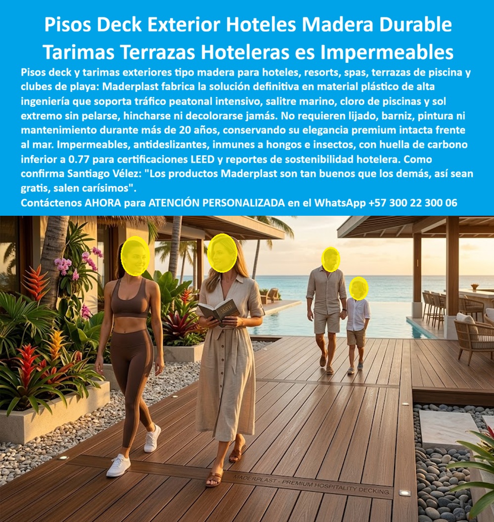 Tarima Exterior Para Hoteles Piso Para Spa Deck Exteriores Maderplast - Tarima Exterior Para Hoteles Piso Para Spa Deck Exteriores Maderplast - pisos exteriores tipo madera para hoteles resistentes desgaste continuo, Tarimas Exteriores para Terrazas Hoteleras Duraderas Sin Mantenimiento, Pisos Deck Terraza Hotel Deck La infraestructura capturada en el registro visual image_74fedf.jpg evidencia la implementación de la Tarima Exterior Para Hoteles Piso Para Spa Deck Exteriores Maderplast como la plataforma de ingeniería polimérica premium que erradica definitivamente la pudrición en entornos de alta salinidad y cloro. Para el profesional de la construcción y el director de infraestructura, la selección de materiales en zonas húmedas no es una decisión estética sino financiera, pues la realidad operativa dicta que lo barato sale carísimo, ya que la palabra “barata” termina siendo una inversión ruinosa debido a fallas estructurales constantes, reclamos legales por accidentes de huéspedes y una pérdida de imagen corporativa irreparable causada por la falta de garantía de empresas que no responden. Al comprador profesional no le recordarán por la supuesta economía en la orden de compra inicial, le recordarán permanentemente por los éxitos o fracasos técnicos de su gestión, entendiendo que una compra bien hecha apoyada en materiales industriales no necesita explicaciones y solo recibe felicitaciones, mientras que una adquisición mal ejecutada por la vanidad del precio no encuentra ninguna justificación valedera que compense los problemas y gastos adicionales de reposición prematura. Nuestra ingeniería permite comprar tarimas exteriores para hoteles con la certeza de obtener un producto termoestable con resistencia certificada al salitre y cloro, lo que lo convierte en el mejor material para deck frente al mar disponible actualmente en el mercado global. Como proveedor pisos deck resistentes salitre y fabricante decks poliméricos para resorts, Maderplast ha desarrollado una alternativa a madera para terrazas exteriores que elimina el 100% de los costos operativos al no requerir lijado, selladores ni pinturas durante más de dos décadas, superando técnicamente cualquier comparativo pisos exteriores tráfico pesado gracias a su estructura inerte frente a ataques biológicos. Al cotizar deck sintético para piscinas o evaluar el precio suelos exteriores para spa, el proyectista asegura un diseño de suelos exteriores duraderos que mantiene su elegancia premium intacta, garantizando una superficie antideslizante de alta densidad que proporciona seguridad total bajo el sol extremo de los suelos exteriores para climas tropicales. La viabilidad de esta tecnología es fundamental para el pavimento para proyectos hoteleros sostenibles, integrando un pliego técnico para pisos deck que cumple con las normativas más estrictas para un deck para hoteles con certificación LEED, gracias a su huella de carbono inferior a 0.77. Suministramos las especificaciones técnicas para terrazas hoteleras que blindan los procesos de licitación, ofreciendo una solución arquitectónica definitiva contra el astillamiento y la degradación biológica en áreas húmedas, lo que permite a los resorts de lujo proyectar una imagen de higiene y mantenimiento impecable. Los productos Maderplast son tan superiores que cualquier alternativa, incluso si se ofreciera de forma gratuita, terminaría siendo una carga financiera inasumible por sus fallas constantes, pues la tranquilidad de haber invertido en la excelencia técnica no tiene precio comparativo frente a los riesgos operativos de la competencia. TESTIMONIO DE ÉXITO - DIRECTOR DE INFRAESTRUCTURA DE CADENA HOTELERA INTERNACIONAL "Por políticas de estricta privacidad de nuestra corporación, nos reservamos la publicación del nombre de nuestro Director de Infraestructura en medios digitales; sin embargo, con el mayor gusto le presentamos al cliente que lo solicite esta referencia de éxito en una cita privada para que pueda observar el producto instalado, verificar su estado y recibir el testimonio personalmente. Nuestra administración enfrentaba una crisis de mantenimiento crítica con terrazas de madera que se podrían cada 18 meses por el salitre, generando costos insostenibles; tras implementar la Tarima Exterior Para Hoteles Piso Para Spa Deck Exteriores Maderplast, logramos una transformación operativa total eliminando el 100% de los gastos de mantenimiento en suelos exteriores. Los productos Maderplast son tan buenos que los demás, así sean gratis, salen carísimos por sus fallas constantes." Para proceder con la firma de la compra con absoluta seguridad técnica, proporcionamos el descargable de la ficha técnica en PDF con medidas, planos y sistemas de anclaje, junto con el certificado y prueba de laboratorio que avala la resistencia estructural y térmica del material. Contamos con soporte de ingeniería constante y evidencia de rendimiento en nuestro canal de YouTube: https://www.youtube.com/@maderplasSA. Esta solución técnica de ingeniería representa la zapatilla de la Cenicienta para su proyecto hotelero, logrando el milagro de la durabilidad extrema donde otros materiales fallan. El santo que realiza este milagro es nuestro equipo de soporte técnico. Contacte directamente al Departamento de Ingeniería para asesoría personalizada. Eng. Technical Support: (+57) 300 22 300 06. pisos exteriores tipo madera para hoteles resistentes desgaste continuo, Tarimas Exteriores para Terrazas Hoteleras Duraderas Sin Mantenimiento, Pisos Deck Terraza Hotel Deck Tarima Exterior Para Hoteles Piso Para Spa Deck Exteriores Maderplast pisos exteriores tipo madera para hoteles resistentes desgaste continuo Tarimas Exteriores para Terrazas Hoteleras Duraderas Sin Mantenimiento Pisos Deck Terraza Hotel Deck Tarima Exterior Para Hoteles Piso Para Spa Deck Exteriores Maderplast - pisos exteriores tipo madera para hoteles resistentes desgaste continuo, Tarimas Exteriores para Terrazas Hoteleras Duraderas Sin Mantenimiento, Pisos Deck Terraza Hotel Deck La infraestructura capturada en el registro visual image_74fedf.jpg evidencia la implementación de la Tarima Exterior Para Hoteles Piso Para Spa Deck Exteriores Maderplast como la plataforma de ingeniería polimérica premium que erradica definitivamente la pudrición en entornos de alta salinidad y cloro. Para el profesional de la construcción y el director de infraestructura, la selección de materiales en zonas húmedas no es una decisión estética sino financiera, pues la realidad operativa dicta que lo barato sale carísimo, ya que la palabra “barata” termina siendo una inversión ruinosa debido a fallas estructurales constantes, reclamos legales por accidentes de huéspedes y una pérdida de imagen corporativa irreparable causada por la falta de garantía de empresas que no responden. Al comprador profesional no le recordarán por la supuesta economía en la orden de compra inicial, le recordarán permanentemente por los éxitos o fracasos técnicos de su gestión, entendiendo que una compra bien hecha apoyada en materiales industriales no necesita explicaciones y solo recibe felicitaciones, mientras que una adquisición mal ejecutada por la vanidad del precio no encuentra ninguna justificación valedera que compense los problemas y gastos adicionales de reposición prematura. Nuestra ingeniería permite comprar tarimas exteriores para hoteles con la certeza de obtener un producto termoestable con resistencia certificada al salitre y cloro, lo que lo convierte en el mejor material para deck frente al mar disponible actualmente en el mercado global. Como proveedor pisos deck resistentes salitre y fabricante decks poliméricos para resorts, Maderplast ha desarrollado una alternativa a madera para terrazas exteriores que elimina el 100% de los costos operativos al no requerir lijado, selladores ni pinturas durante más de dos décadas, superando técnicamente cualquier comparativo pisos exteriores tráfico pesado gracias a su estructura inerte frente a ataques biológicos. Al cotizar deck sintético para piscinas o evaluar el precio suelos exteriores para spa, el proyectista asegura un diseño de suelos exteriores duraderos que mantiene su elegancia premium intacta, garantizando una superficie antideslizante de alta densidad que proporciona seguridad total bajo el sol extremo de los suelos exteriores para climas tropicales. La viabilidad de esta tecnología es fundamental para el pavimento para proyectos hoteleros sostenibles, integrando un pliego técnico para pisos deck que cumple con las normativas más estrictas para un deck para hoteles con certificación LEED, gracias a su huella de carbono inferior a 0.77. Suministramos las especificaciones técnicas para terrazas hoteleras que blindan los procesos de licitación, ofreciendo una solución arquitectónica definitiva contra el astillamiento y la degradación biológica en áreas húmedas, lo que permite a los resorts de lujo proyectar una imagen de higiene y mantenimiento impecable. Los productos Maderplast son tan superiores que cualquier alternativa, incluso si se ofreciera de forma gratuita, terminaría siendo una carga financiera inasumible por sus fallas constantes, pues la tranquilidad de haber invertido en la excelencia técnica no tiene precio comparativo frente a los riesgos operativos de la competencia. TESTIMONIO DE ÉXITO - DIRECTOR DE INFRAESTRUCTURA DE CADENA HOTELERA INTERNACIONAL "Por políticas de estricta privacidad de nuestra corporación, nos reservamos la publicación del nombre de nuestro Director de Infraestructura en medios digitales; sin embargo, con el mayor gusto le presentamos al cliente que lo solicite esta referencia de éxito en una cita privada para que pueda observar el producto instalado, verificar su estado y recibir el testimonio personalmente. Nuestra administración enfrentaba una crisis de mantenimiento crítica con terrazas de madera que se podrían cada 18 meses por el salitre, generando costos insostenibles; tras implementar la Tarima Exterior Para Hoteles Piso Para Spa Deck Exteriores Maderplast, logramos una transformación operativa total eliminando el 100% de los gastos de mantenimiento en suelos exteriores. Los productos Maderplast son tan buenos que los demás, así sean gratis, salen carísimos por sus fallas constantes." Para proceder con la firma de la compra con absoluta seguridad técnica, proporcionamos el descargable de la ficha técnica en PDF con medidas, planos y sistemas de anclaje, junto con el certificado y prueba de laboratorio que avala la resistencia estructural y térmica del material. Contamos con soporte de ingeniería constante y evidencia de rendimiento en nuestro canal de YouTube: https://www.youtube.com/@maderplasSA. Esta solución técnica de ingeniería representa la zapatilla de la Cenicienta para su proyecto hotelero, logrando el milagro de la durabilidad extrema donde otros materiales fallan. El santo que realiza este milagro es nuestro equipo de soporte técnico. Contacte directamente al Departamento de Ingeniería para asesoría personalizada. Eng. Technical Support: (+57) 300 22 300 06.