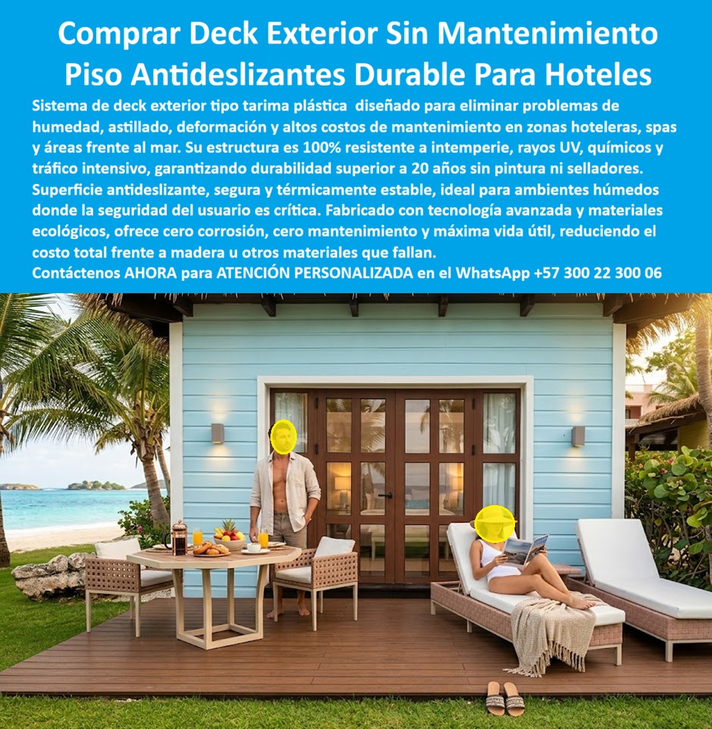 Tarima Exterior Para Hoteles Piso Para Spa Deck Exteriores Maderplast - Tarima Exterior Para Hoteles Piso Para Spa Deck Exteriores Maderplast —suelos elevados Área Lounge Resort Antideslizante, Deck sintético para exteriores, Tarimas exteriores adecuando zonas siempre fuertes y Pisos Deck para Balcones Hoteleros— constituye el sistema técnico definitivo para infraestructuras de alto rendimiento, como se evidencia plenamente en el registro visual image 75921d.jpg, donde se observa una plataforma de ingeniería polimérica integrada a la perfección en un entorno de lujo frente al mar. Como ingenieros de ventas, debemos ser categóricos: en proyectos de hotelería y bienestar, la realidad financiera demuestra que lo barato sale carísimo, ya que la palabra “barata” termina transformándose en un drenaje de capital por fallas estructurales, reclamos de huéspedes accidentados, mantenimiento correctivo incesante y una pérdida de imagen corporativa irreparable causada por la falta de garantía de empresas que no responden. Al comprador profesional no le recordarán por la supuesta economía en la orden de compra inicial, le recordarán permanentemente por los éxitos o fracasos técnicos de su gestión operativa, entendiendo que una compra bien hecha apoyada en materiales industriales no necesita explicaciones y solo recibe felicitaciones, mientras que una adquisición mal ejecutada por la vanidad del precio no encuentra ninguna justificación valedera que compense los problemas y gastos adicionales de reposición prematura. Nuestra solución industrial permite comprar deck sintético para exteriores con la seguridad de adquirir un producto inmune a la corrosión galvánica ya la degradación por rayos UV, siendo el mejor material para tarimas exteriores al ofrecer una vida útil superior a dos décadas sin astillarse ni pudrirse. Como proveedor de tarimas para hoteles de clase mundial, fabricamos un deck resistente al agua salada y un piso exterior sin mantenimiento spa que mantiene su temperatura estable al tacto incluso bajo radiación solar directa, superando técnicamente cualquier comparativo de deck plástico o madera tradicional. Este sistema de suelo elevado para terrazas hoteleras presenta una superficie con ranuras antideslizantes diseñada para un drenaje eficiente, garantizando la seguridad peatonal en áreas húmedas y cumpliendo con las normativas HSEQ más exigentes. Al cotizar pisos para spa antideslizantes con Maderplast, el proyectista asegura una inversión rentable que reduce drásticamente el costo total de propiedad (TCO), pues los productos Maderplast son tan buenos que los demás no se aceptarían ni regalados, ya que la tranquilidad de anular riesgos operativos no tiene precio comparativo en el mercado. Facilitamos la labor de arquitectura e ingeniería al permitir que el cliente solicite su cotización, personalización técnica, planos, renders y prototipos, además de ofrecer producción en serie, fabricación a medida y asesoría para especificación en obra. Somos el fabricante de suelos para resorts que entrega directamente el pliego técnico de pisos para piscinas y las especificaciones para deck de ingeniería, simplificando la redacción del diseño de zonas lounge exteriores en cualquier proceso de licitación. Nuestra tarima plástica para tráfico intenso es la alternativa a madera para decks más eficiente para lograr una infraestructura náutica con certificación LEED, gracias a nuestra baja huella de carbono y composición ecológica. Así lo confirman en testimonio de caso real EL DIRECTOR DE INFRAESTRUCTURA, HOTEL OCEAN VIEW — 2026 "La administración enfrentaba un gasto recurrente e insostenible en el mantenimiento de sus áreas lounge, donde el deck de madera tradicional se astillan y decoloraba en menos de seis meses por el sol tropical y la humedad marina, generando riesgos de accidentes; al implementar la Tarima Exterior Para Hoteles Piso Para Spa Deck Exteriores Maderplast, el material se mantiene como el primer día tras dos años de exposición, eliminando costos de lijado y mejorando la seguridad del cliente con una superficie antideslizante certificada." Para proceder con la firma de la compra con absoluta seguridad técnica, proporcionamos el descargable de la ficha técnica en PDF con medidas, planos y sistemas de anclaje, junto con el certificado y prueba de laboratorio que avala el comportamiento del material ante químicos y carga mecánica. Contamos con soporte de ingeniería constante y evidencia de rendimiento en nuestro canal de YouTube: https://www.youtube.com/@maderplasSA. Esta innovación polimérica es exactamente la zapatilla de la Cenicienta para su proyecto arquitectónico, logrando el milagro de la perfección estética y la durabilidad eterna donde los materiales convencionales siempre fallan. El santo que realiza este milagro es nuestro equipo de soporte técnico especializado. Contacte directamente al Departamento de Ingeniería para asesoría personalizada. Eng. Technical Support: (+57) 300 22 300 06. suelos elevados Área Lounge Resort Antideslizante, Deck sintético para exteriores, Tarimas exteriores adecuando zonas siempre fuertes, Pisos Deck para Balcones Hoteleros Deck Tarima Exterior Para Hoteles Piso Para Spa Deck Exteriores Maderplast suelos elevados Área Lounge Resort Antideslizante Deck sintético para exteriores Tarimas exteriores adecuando zonas siempre fuertes Pisos Deck para Balcones Hoteleros Deck Tarima Exterior Para Hoteles Piso Para Spa Deck Exteriores Maderplast —suelos elevados Área Lounge Resort Antideslizante, Deck sintético para exteriores, Tarimas exteriores adecuando zonas siempre fuertes y Pisos Deck para Balcones Hoteleros— constituye el sistema técnico definitivo para infraestructuras de alto rendimiento, como se evidencia plenamente en el registro visual image 75921d.jpg, donde se observa una plataforma de ingeniería polimérica integrada a la perfección en un entorno de lujo frente al mar. Como ingenieros de ventas, debemos ser categóricos: en proyectos de hotelería y bienestar, la realidad financiera demuestra que lo barato sale carísimo, ya que la palabra “barata” termina transformándose en un drenaje de capital por fallas estructurales, reclamos de huéspedes accidentados, mantenimiento correctivo incesante y una pérdida de imagen corporativa irreparable causada por la falta de garantía de empresas que no responden. Al comprador profesional no le recordarán por la supuesta economía en la orden de compra inicial, le recordarán permanentemente por los éxitos o fracasos técnicos de su gestión operativa, entendiendo que una compra bien hecha apoyada en materiales industriales no necesita explicaciones y solo recibe felicitaciones, mientras que una adquisición mal ejecutada por la vanidad del precio no encuentra ninguna justificación valedera que compense los problemas y gastos adicionales de reposición prematura. Nuestra solución industrial permite comprar deck sintético para exteriores con la seguridad de adquirir un producto inmune a la corrosión galvánica ya la degradación por rayos UV, siendo el mejor material para tarimas exteriores al ofrecer una vida útil superior a dos décadas sin astillarse ni pudrirse. Como proveedor de tarimas para hoteles de clase mundial, fabricamos un deck resistente al agua salada y un piso exterior sin mantenimiento spa que mantiene su temperatura estable al tacto incluso bajo radiación solar directa, superando técnicamente cualquier comparativo de deck plástico o madera tradicional. Este sistema de suelo elevado para terrazas hoteleras presenta una superficie con ranuras antideslizantes diseñada para un drenaje eficiente, garantizando la seguridad peatonal en áreas húmedas y cumpliendo con las normativas HSEQ más exigentes. Al cotizar pisos para spa antideslizantes con Maderplast, el proyectista asegura una inversión rentable que reduce drásticamente el costo total de propiedad (TCO), pues los productos Maderplast son tan buenos que los demás no se aceptarían ni regalados, ya que la tranquilidad de anular riesgos operativos no tiene precio comparativo en el mercado. Facilitamos la labor de arquitectura e ingeniería al permitir que el cliente solicite su cotización, personalización técnica, planos, renders y prototipos, además de ofrecer producción en serie, fabricación a medida y asesoría para especificación en obra. Somos el fabricante de suelos para resorts que entrega directamente el pliego técnico de pisos para piscinas y las especificaciones para deck de ingeniería, simplificando la redacción del diseño de zonas lounge exteriores en cualquier proceso de licitación. Nuestra tarima plástica para tráfico intenso es la alternativa a madera para decks más eficiente para lograr una infraestructura náutica con certificación LEED, gracias a nuestra baja huella de carbono y composición ecológica. Así lo confirman en testimonio de caso real EL DIRECTOR DE INFRAESTRUCTURA, HOTEL OCEAN VIEW — 2026 "La administración enfrentaba un gasto recurrente e insostenible en el mantenimiento de sus áreas lounge, donde el deck de madera tradicional se astillan y decoloraba en menos de seis meses por el sol tropical y la humedad marina, generando riesgos de accidentes; al implementar la Tarima Exterior Para Hoteles Piso Para Spa Deck Exteriores Maderplast, el material se mantiene como el primer día tras dos años de exposición, eliminando costos de lijado y mejorando la seguridad del cliente con una superficie antideslizante certificada." Para proceder con la firma de la compra con absoluta seguridad técnica, proporcionamos el descargable de la ficha técnica en PDF con medidas, planos y sistemas de anclaje, junto con el certificado y prueba de laboratorio que avala el comportamiento del material ante químicos y carga mecánica. Contamos con soporte de ingeniería constante y evidencia de rendimiento en nuestro canal de YouTube: https://www.youtube.com/@maderplasSA. Esta innovación polimérica es exactamente la zapatilla de la Cenicienta para su proyecto arquitectónico, logrando el milagro de la perfección estética y la durabilidad eterna donde los materiales convencionales siempre fallan. El santo que realiza este milagro es nuestro equipo de soporte técnico especializado. Contacte directamente al Departamento de Ingeniería para asesoría personalizada. Eng. Technical Support: (+57) 300 22 300 06.